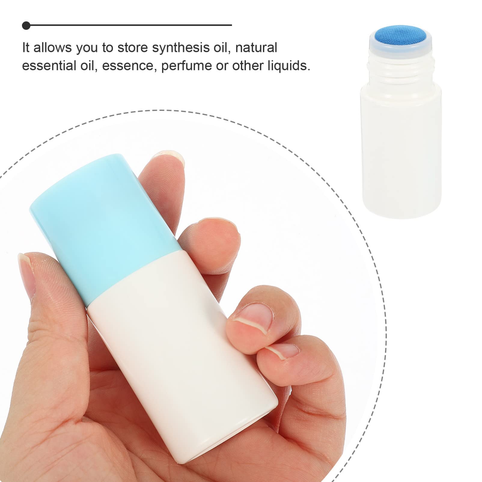 EXCLUZO 10Pcs Empty Roll-On Bottles for Essential Oils, Liquid Foundation, Nail Polish & Correction Fluid - Refillable Cosmetic Containers with Sponge Applicator - Perfect for DIY Beauty, Travel & Salon Use