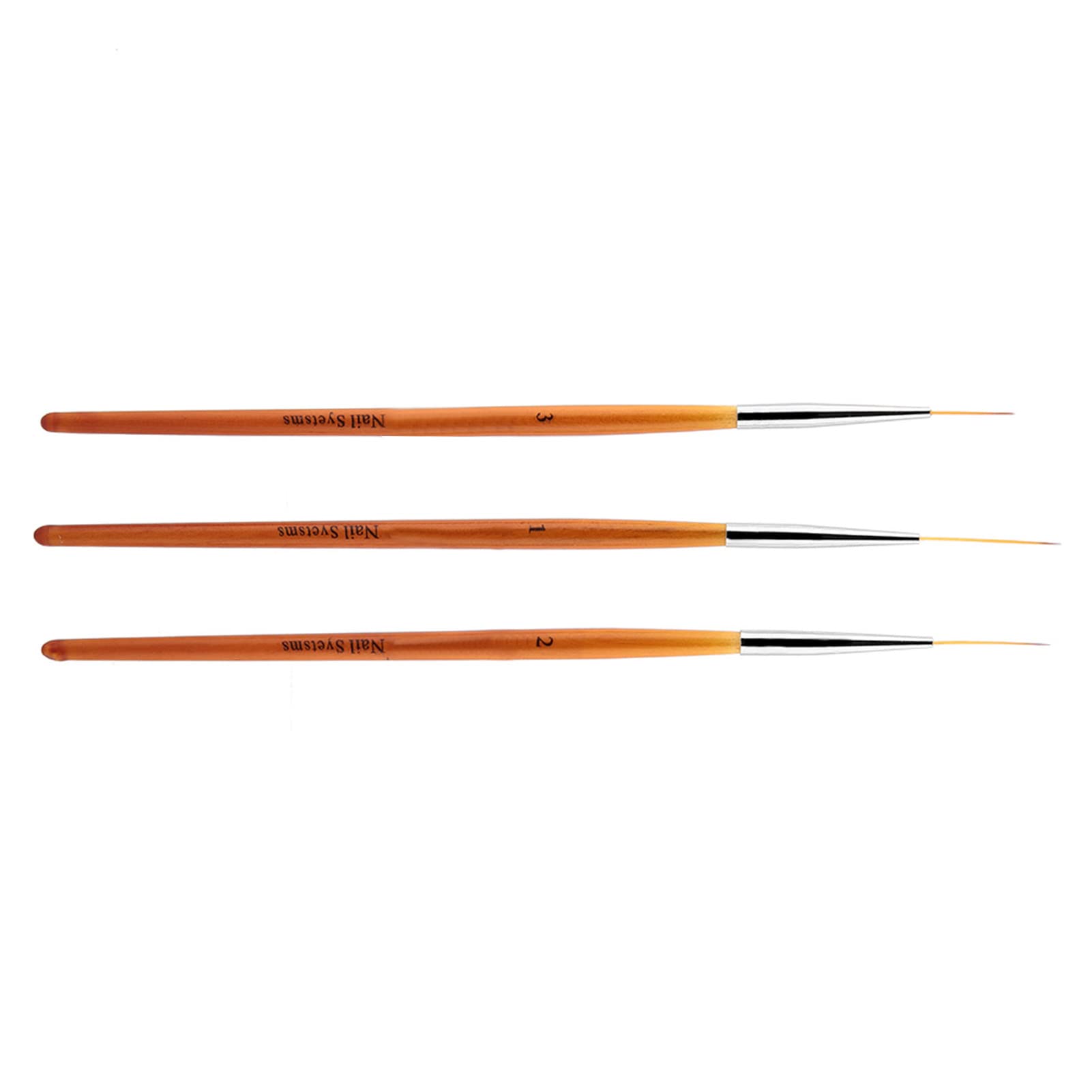 3 Piece Nail Art Brush Set - Fine Line, Stippling, Detail Painting & Blending Tools for Professional Nail Designs | Perfect for Salon, DIY Manicures & Nail Art Enthusiasts