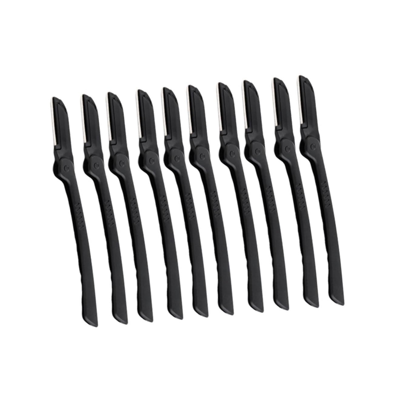 FRCOLOR 10-Pack Portable Eyebrow Trimmer & Facial Hair Shaver - Rechargeable Eyebrow Shaper Kit with Precision Blades for Women & Men | Perfect for Travel, Home Use, and Eyebrow Grooming