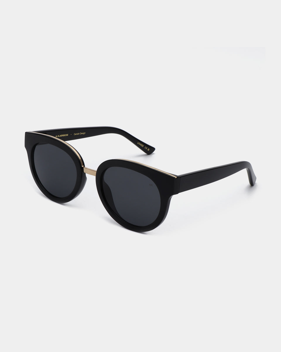 A. Kjaerbede Jolie Black Sunglasses for Women - Stylish UV Protection Shades for Outdoor, Driving & Fashion