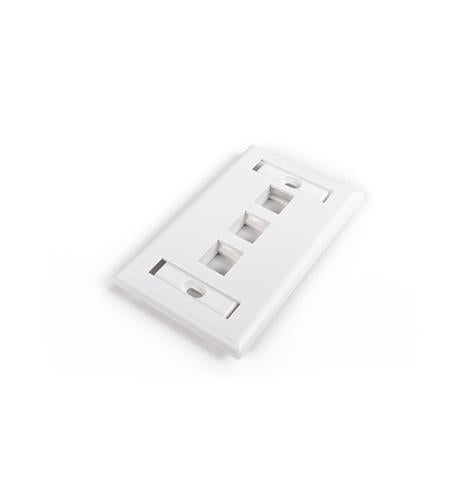 3-Port White Window Faceplate HY FP UM 3 WH - Perfect for Home and Office Network Installations