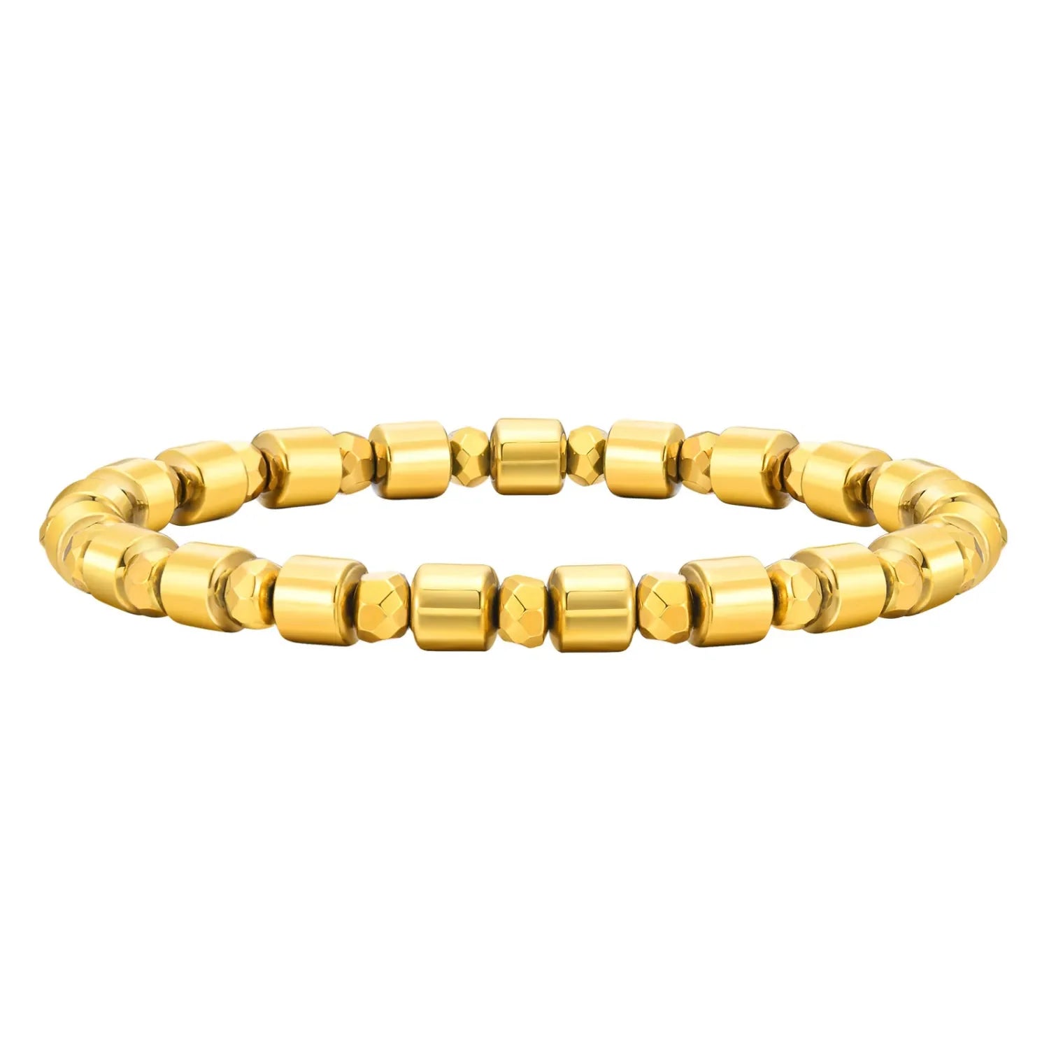 Hematite Gold Stone Bracelet for Men & Women - Healing Crystal Jewelry for Stress Relief & Positive Energy - Perfect for Meditation, Yoga & Everyday Wear