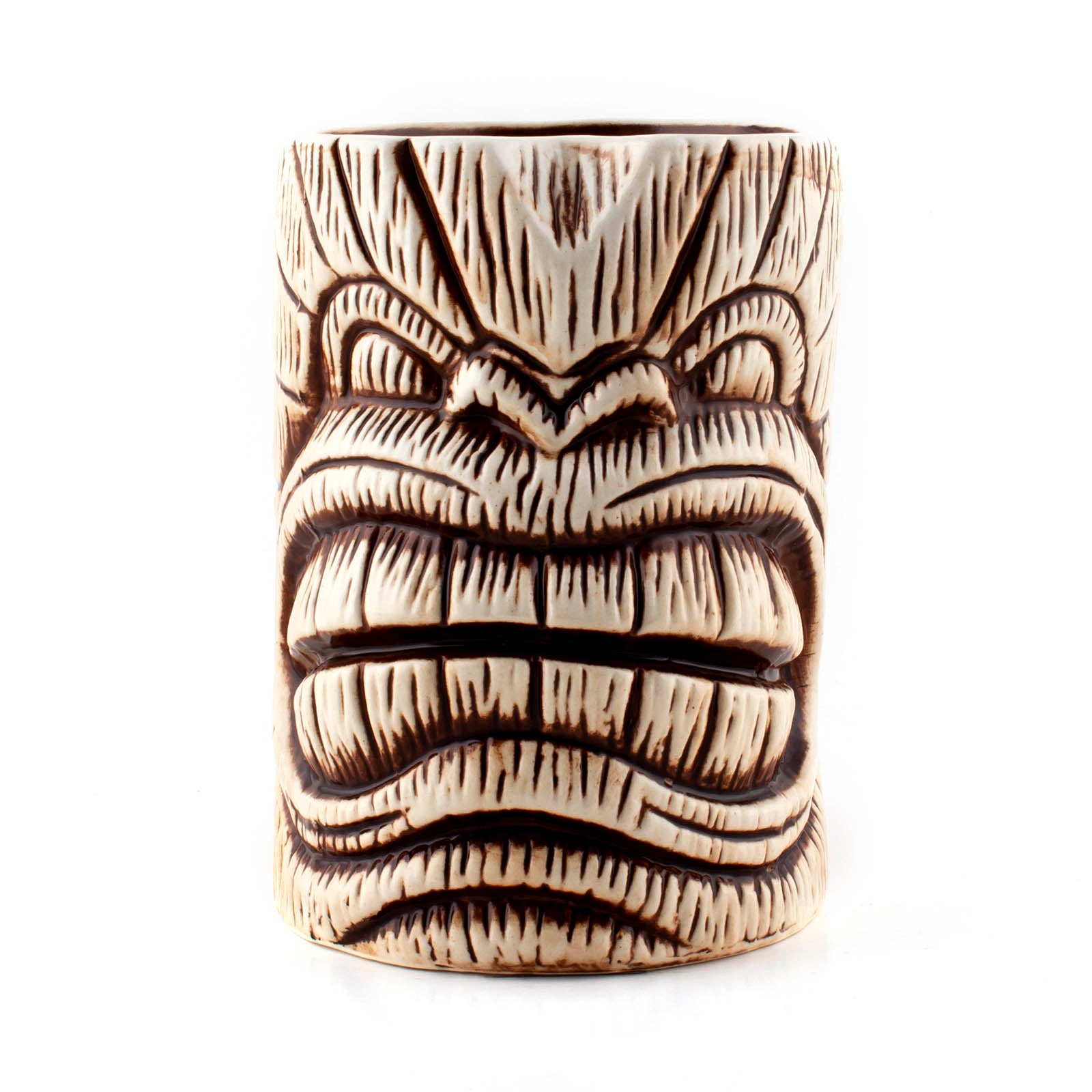BarConic® Toothed Totem Tiki Cup - 20oz Polynesian Style Drinking Mug for Tropical Cocktails, Party Decor & Hawaiian Themed Events - Perfect for Luau, Beach Parties & Tiki Bar Decorations