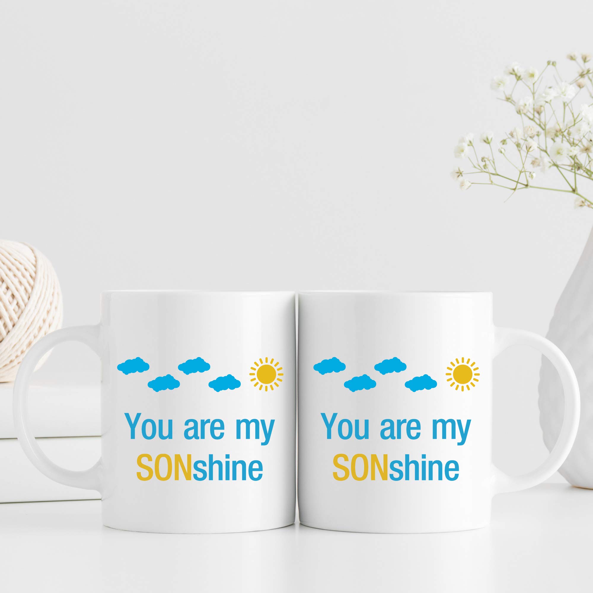 Personalized You Are My Sunshine Coffee Mug - 11 oz Inspirational Gift for Teen Son from Mom - Perfect for Birthday, Christmas, or Daily Motivation at School or Work