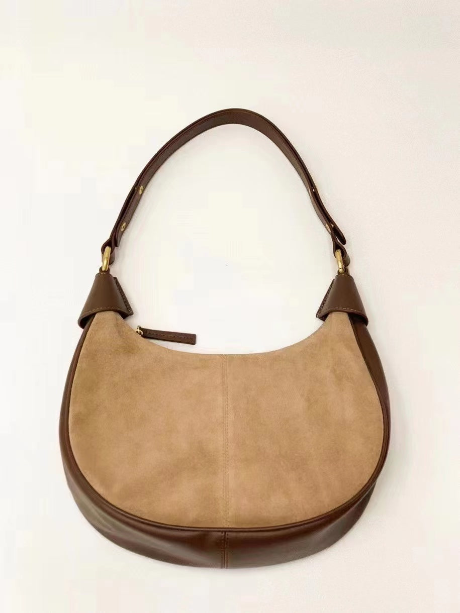 Stylish Semi-Circle Soft Leather Tote Bag for Women - Lightweight & Durable Handbag for Work, Travel & Everyday Use