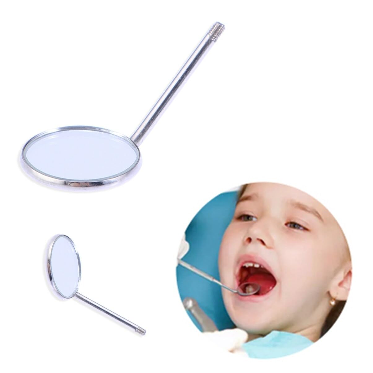 5-Piece Professional Dental Mirror Kit for Oral Cavity Examination - 22mm Dentist Tools for Teeth Inspection, Mouth Exams & Dental Checkups - Perfect for Dentists, Hygienists & Home Use