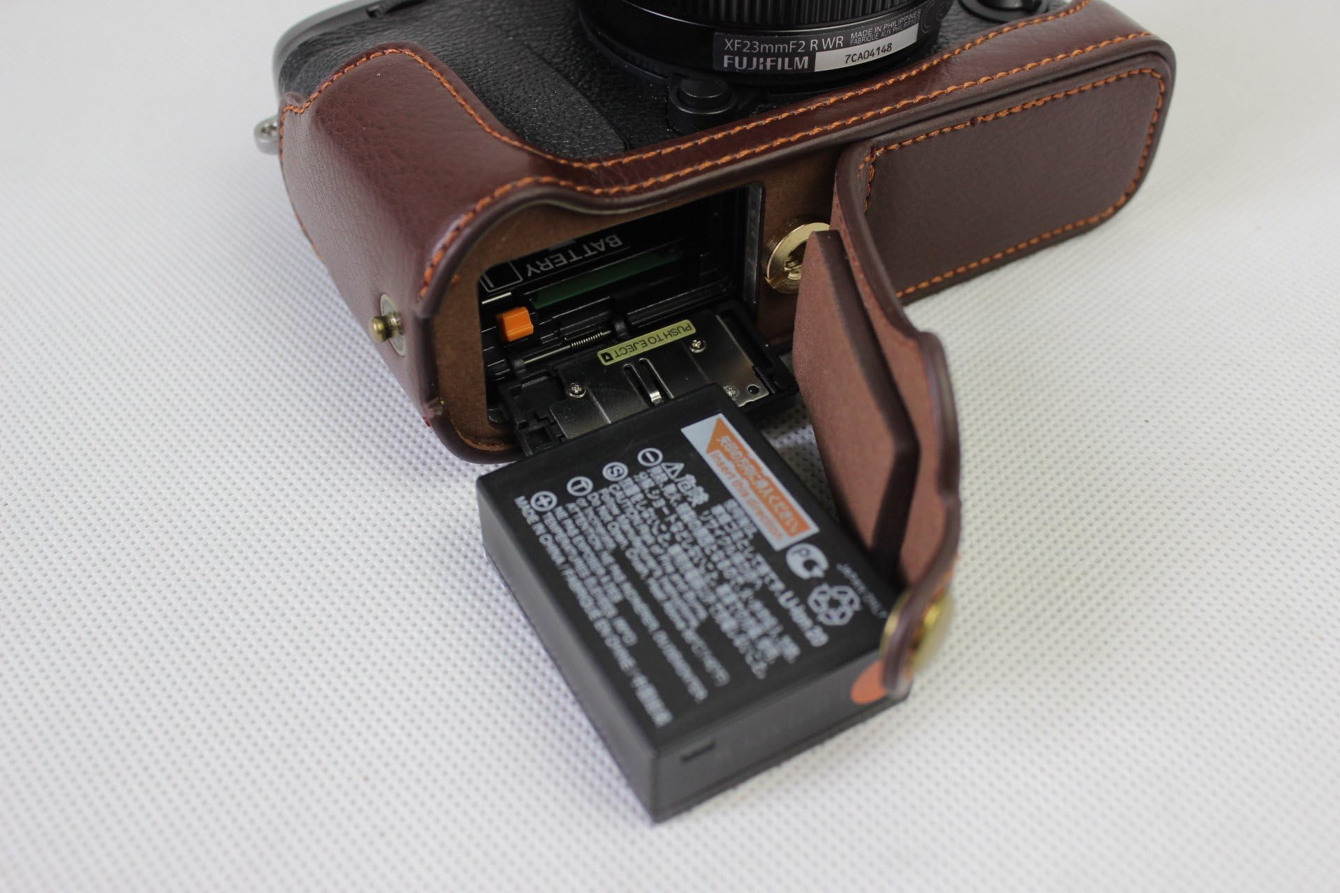 Genuine Leather Half Case Cover for Fujifilm X-E3 XE3 Camera - Bottom Opening Design with Hand Strap (Coffee Brown) - Perfect for Travel, Street Photography & Everyday Camera Protection