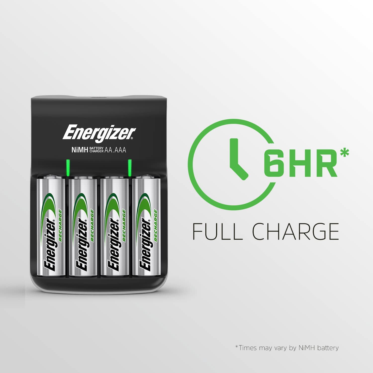 Energizer Rechargeable AA Batteries 8-Pack with Basic Charger - Long Lasting Power for Cameras, Toys, Flashlights & Electronics
