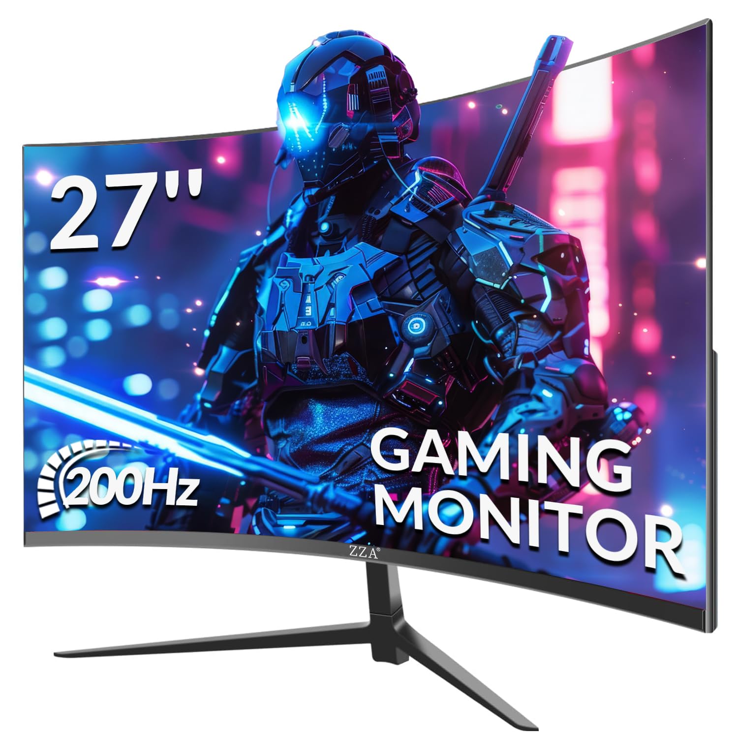 ZZA 27 Inch Gaming Monitor - 200Hz 1ms FHD 1080P IPS Display with FreeSync, 2x HDMI 2.0 & 2x DisplayPort 1.4, Adjustable Stand, VESA Compatible - Perfect for PC Gaming, Esports, and Home Office Setup (Black)
