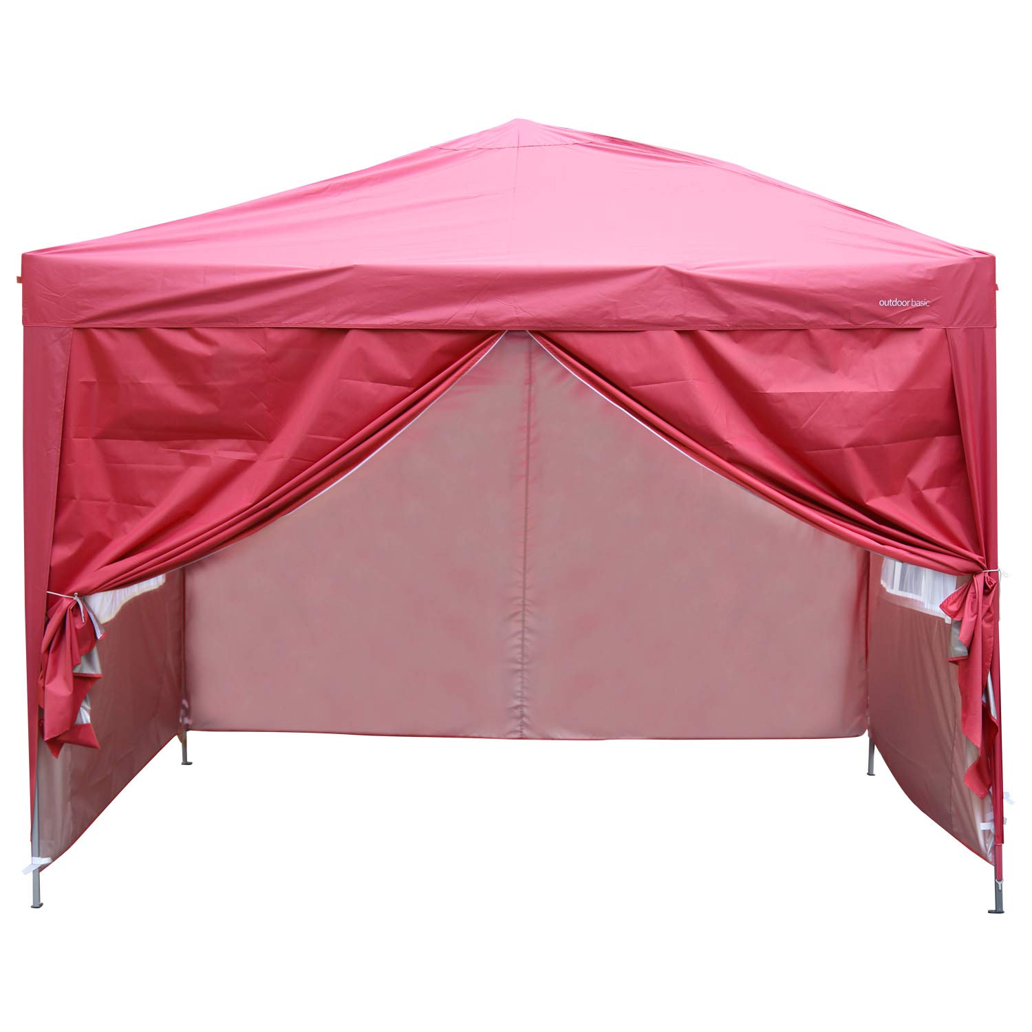 10x10 Pop Up Canopy Tent with 4 Removable Sidewalls - Instant Outdoor Party Gazebo in Red | Perfect for Backyard BBQs, Beach Parties, Camping & Outdoor Events
