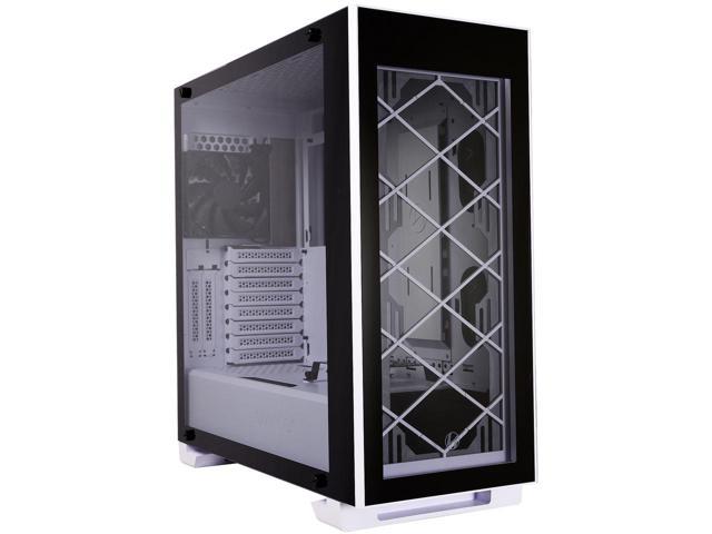 Lian Li Alpha 550W White PC Case with Damaged Top - Compact ATX Mid Tower Computer Chassis for Gaming & Workstation Builds - Perfect for Home Office & Esports Setup