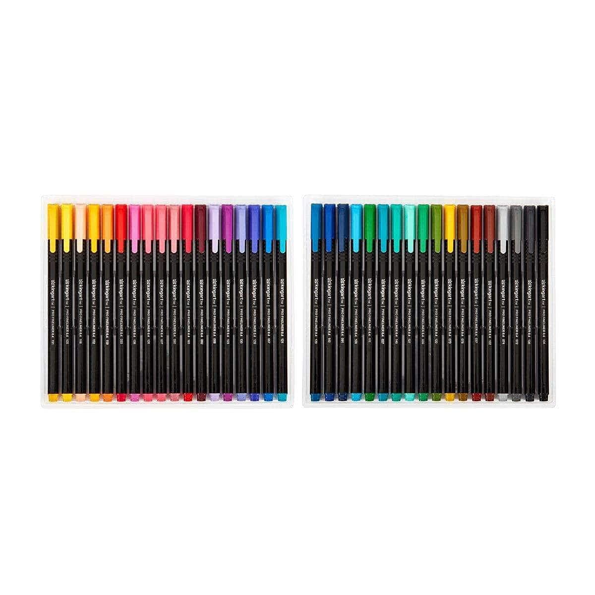 KINGART PRO Fineliner Pens - 36 Vibrant Colors, 0.4mm Ultra-Fine Tip, Triangular Ergonomic Grip for Comfortable Writing - Perfect for Sketching, Bullet Journaling, Calligraphy & Art Projects