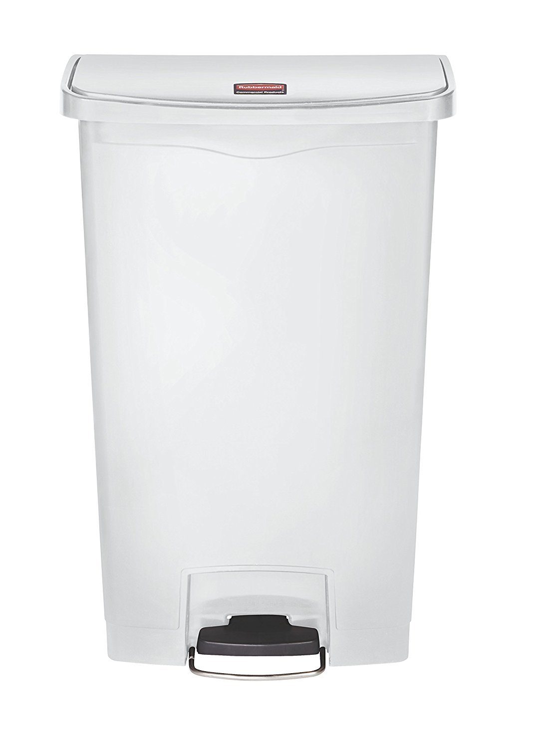 Rubbermaid 18 Gallon Slim Step-On Trash Can - Hands-Free White Plastic Garbage Bin for Hospitals, Labs & Patient Rooms - Ideal for Medical Waste Disposal & Office/Home Use