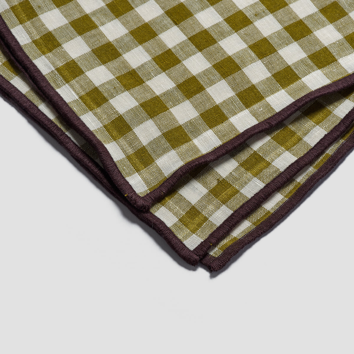 Botanical Green Gingham 100% Linen Tablecloth - Elegant Dining Cloth for Farmhouse, Rustic, and Outdoor Picnic Parties