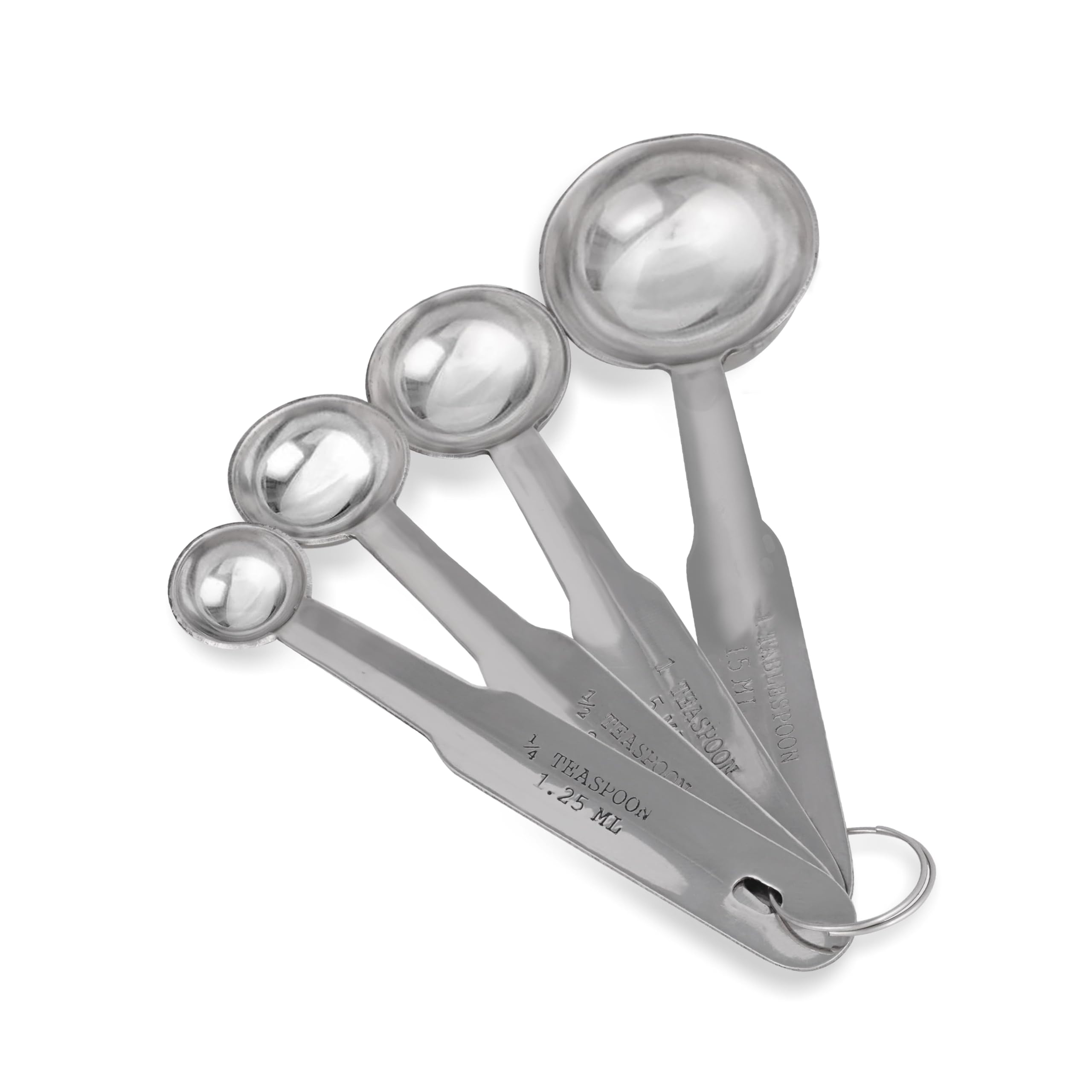 Premium 4-Piece Stainless Steel Measuring Spoon Set - Professional Grade for Baking & Cooking - Stackable Design - Perfect for Home Kitchen, Professional Bakeries & Meal Prep