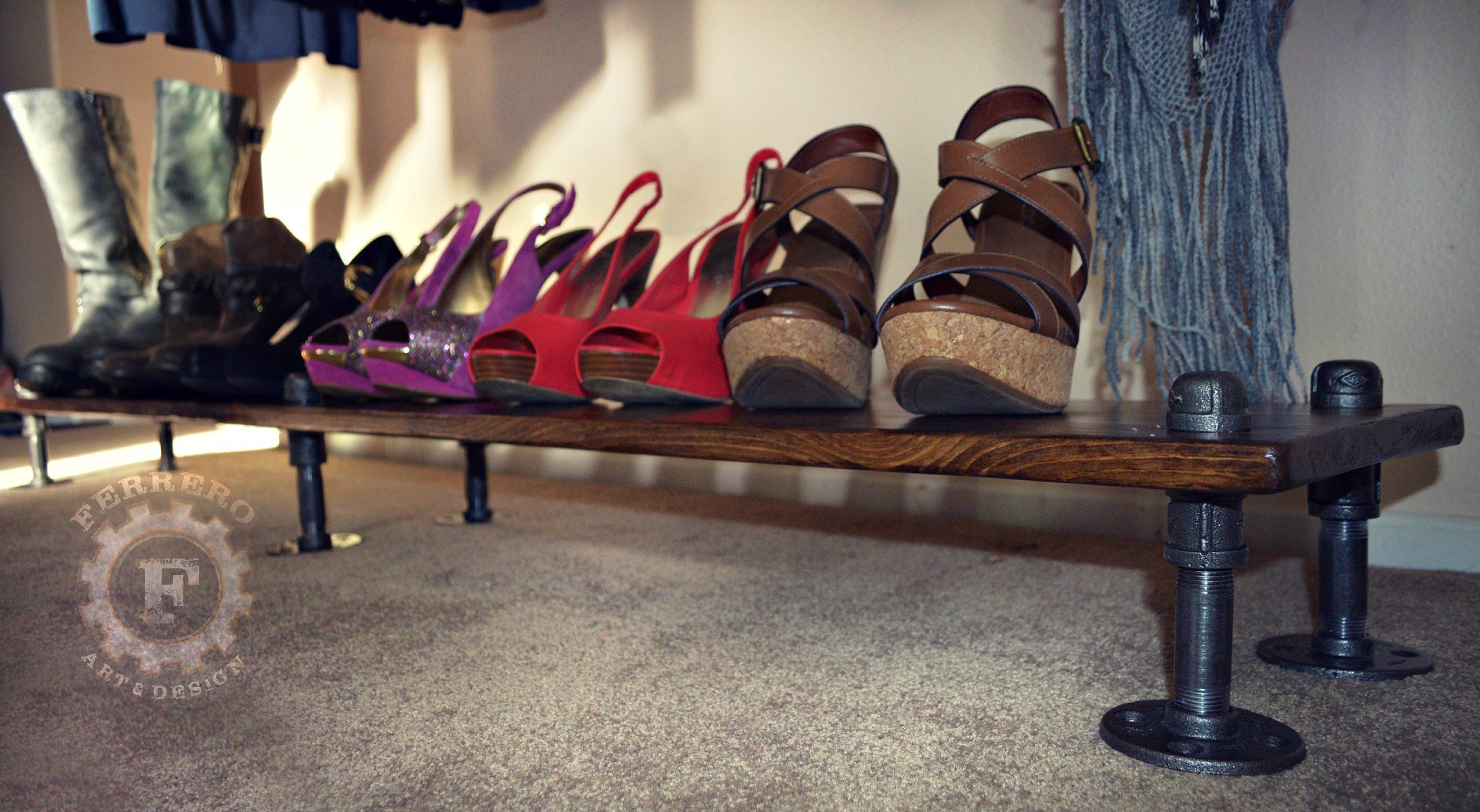Industrial Pipe Shoe Rack - 64