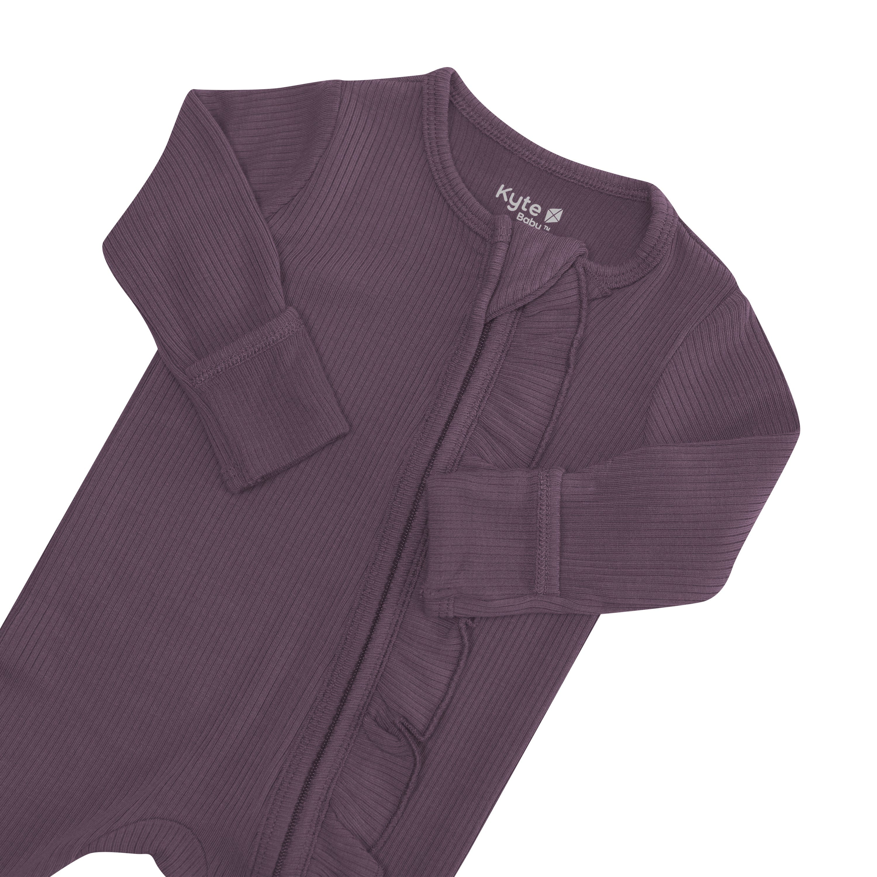 Stylish Ribbed Ruffle Zipper Footie Pajamas in Currant Red - Cozy & Comfortable Sleepwear for Women | Perfect for Lounging, Bedtime & Cold Weather