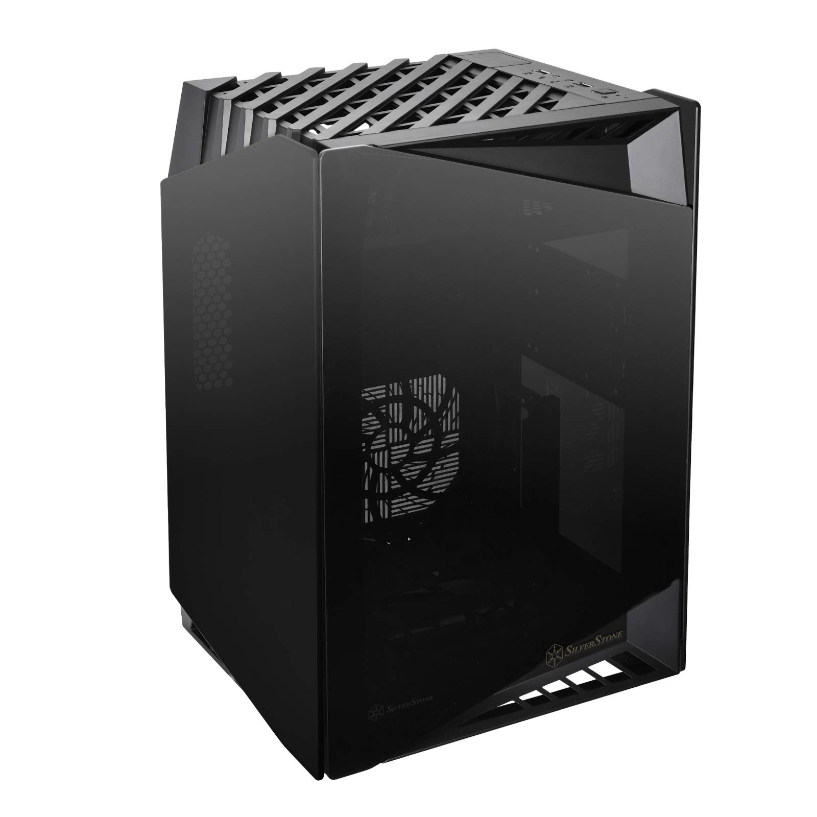 SilverStone Technology LD03B Mini-ITX PC Case - Compact Vertical Design with Tempered Glass Side Panel | Perfect for Small Form Factor Gaming & Home Theater PC Builds