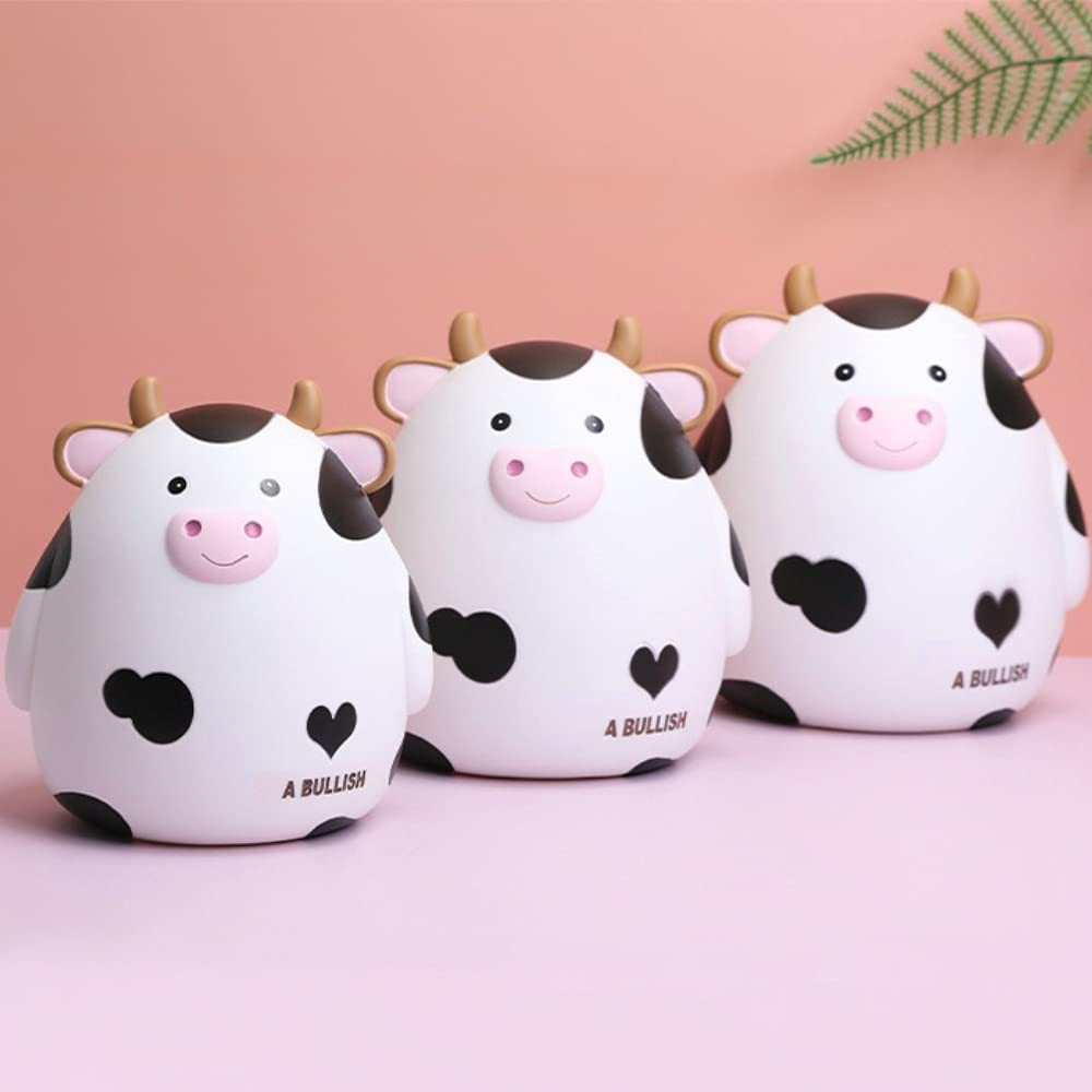 Cute Cartoon Cow Shaped Piggy Bank - Large Money Saving Box for Kids, Birthday Gifts, Home Decor & Coin Storage (White, 15x13x17cm) - Perfect for Children's Savings, Piggy Bank Collections & Nursery Room Decorations