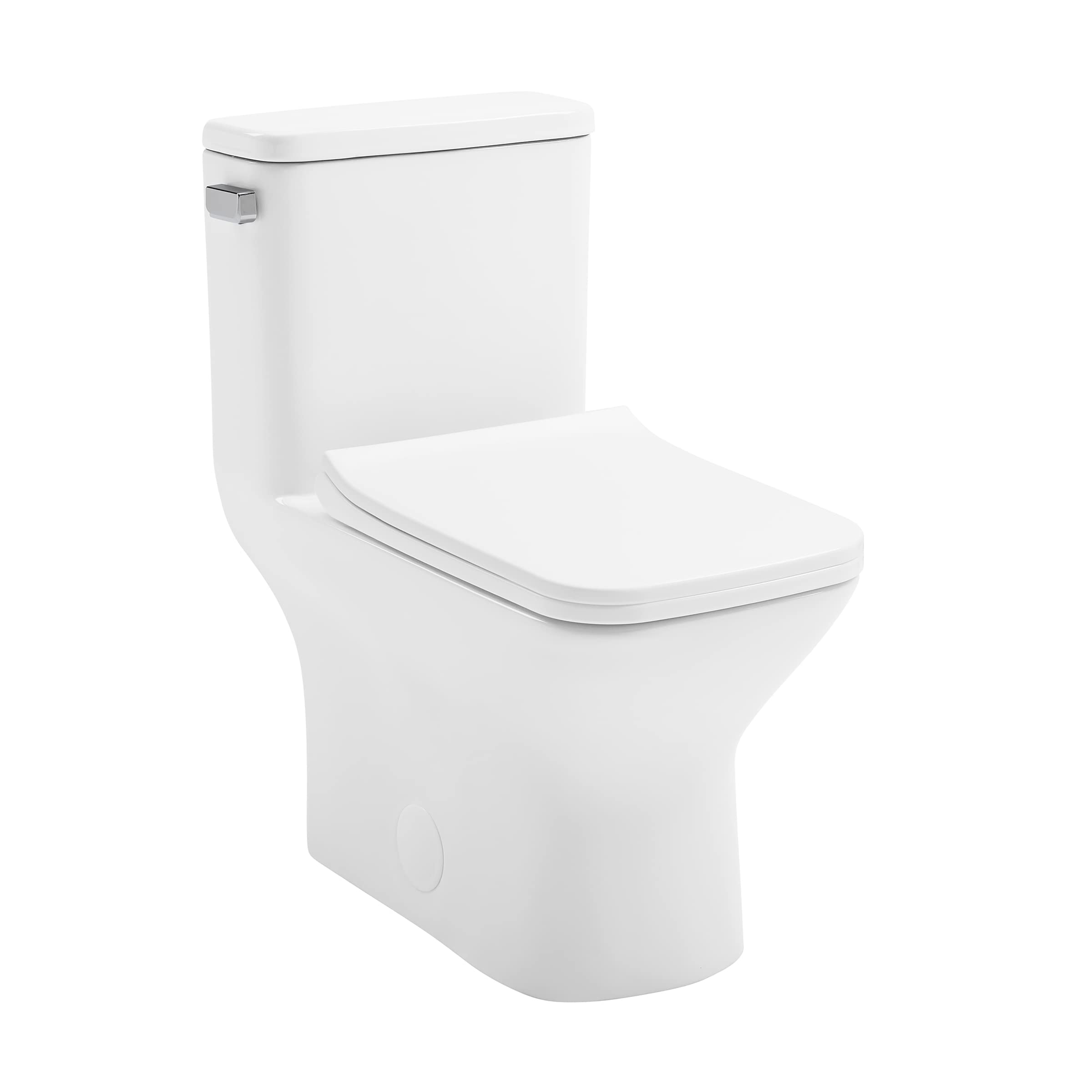 Carre One-Piece Square Toilet Left Side Flush Handle 1.28 GPF Water Efficient Toilet - Perfect for Modern Bathrooms & Small Spaces