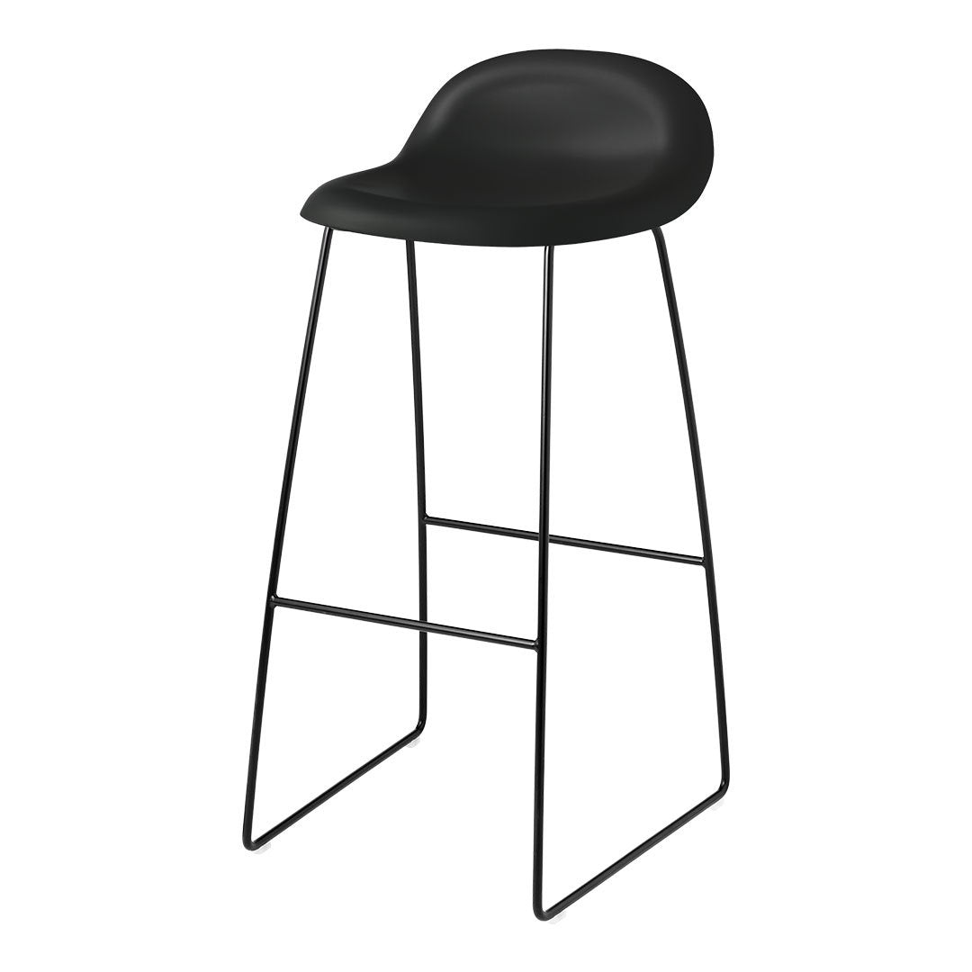Gubi 3D Bar Stool with Sledge Base - Modern Kitchen Counter & Home Bar Stool for Dining & Entertaining