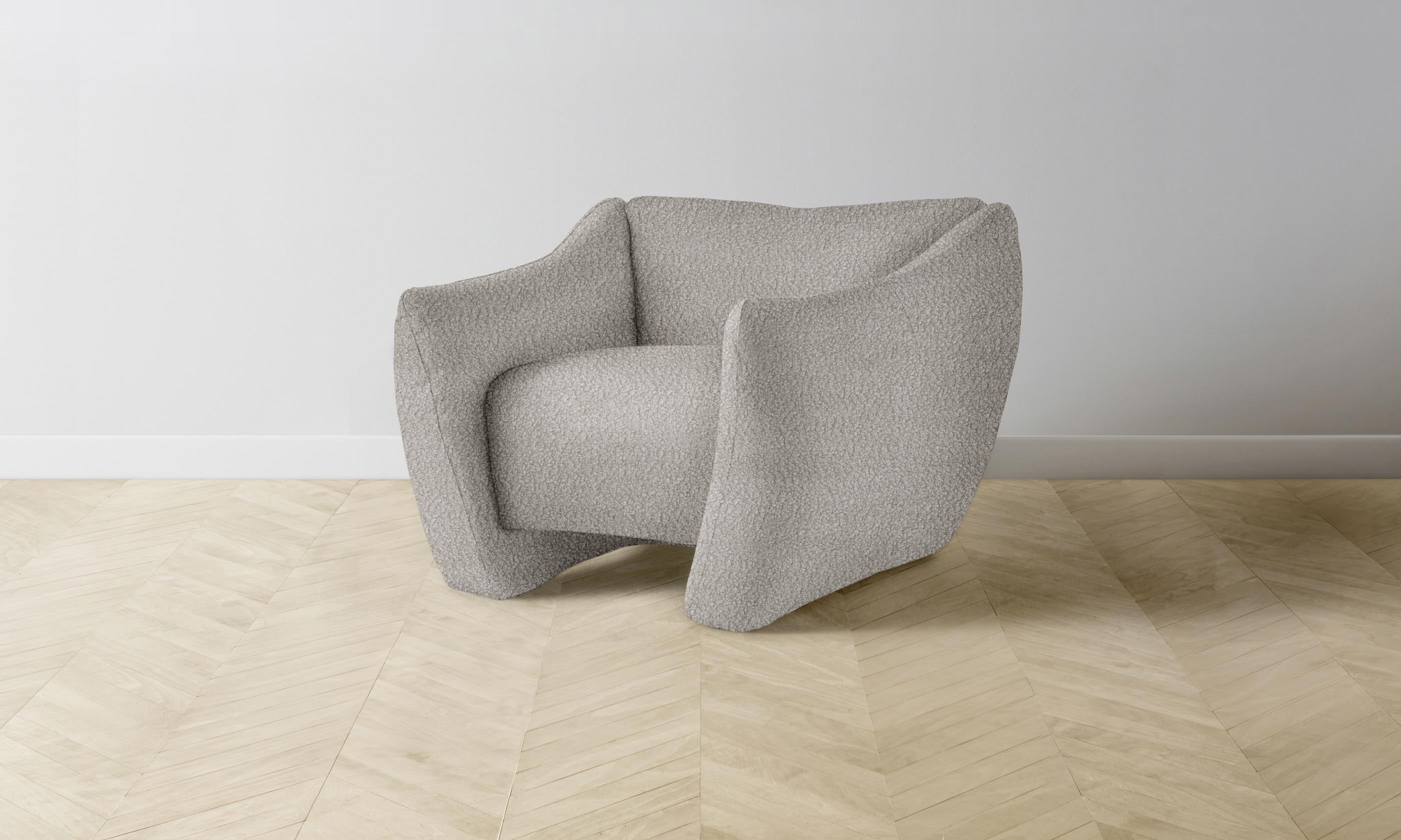 Premium Italian Bouclé Fabric Bond Chair - Modern & Comfortable Accent Chair for Living Room, Bedroom, or Office - Fossil Color