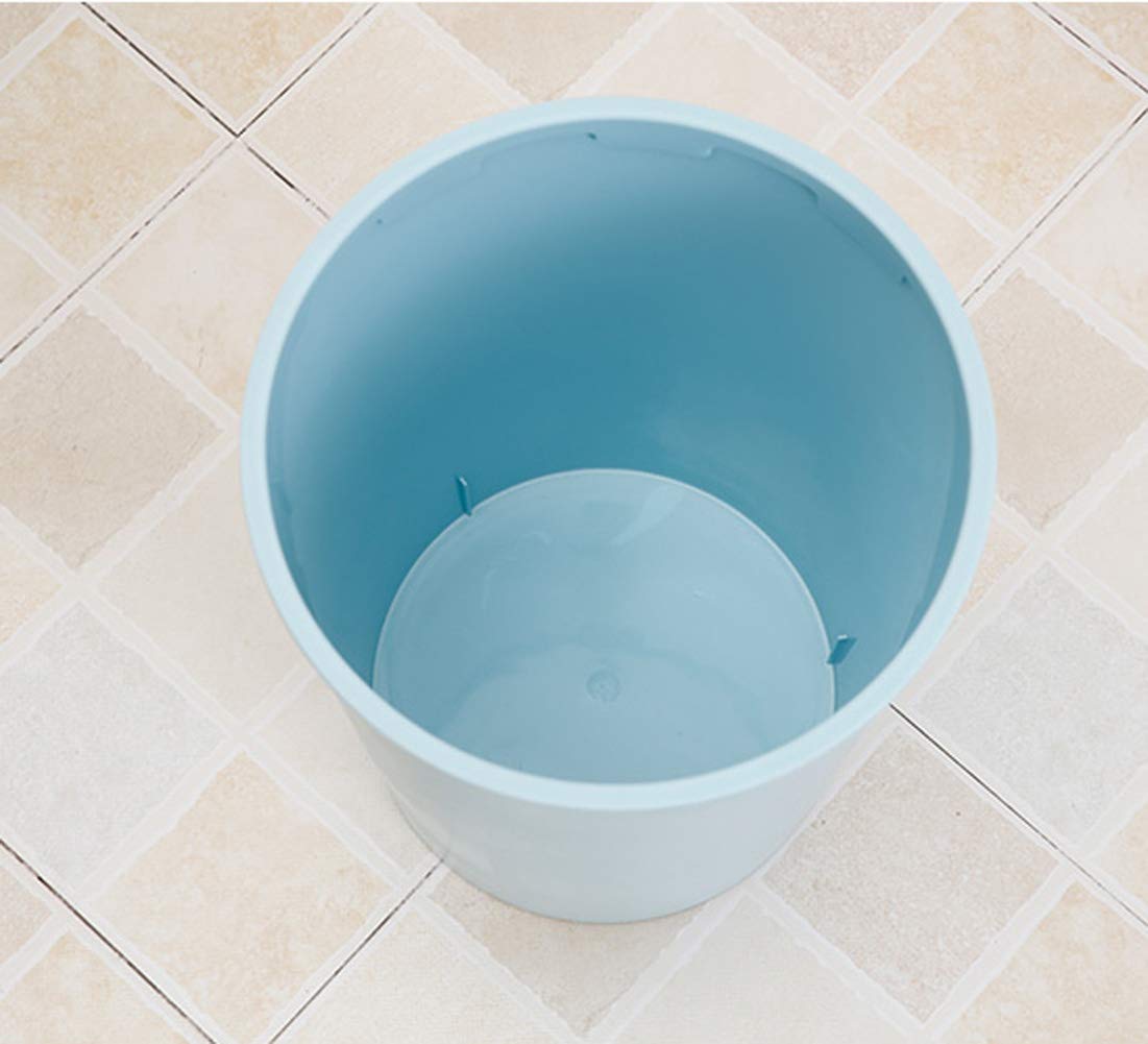 Hflove 12L Plastic Trash Can for Kitchen & Living Room - Durable Waste Bin with Lid, Blue - Perfect for Home, Office, and Bathroom Use