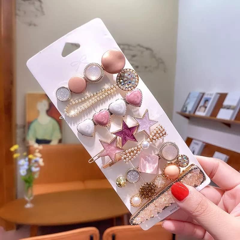 Rubela Korean Hair Clips with Pearls - 8pcs Set for Women & Girls | Elegant Hair Accessories for Weddings, Parties & Daily Wear