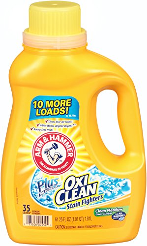 Arm & Hammer 33200-09554 Liquid Laundry Detergent with OxiClean, Clean Meadow Scent, 61.25 oz (6 Pack) - Powerful Stain Removal for Fresh, Bright Laundry - Perfect for Families, Gym Clothes & Everyday Wash