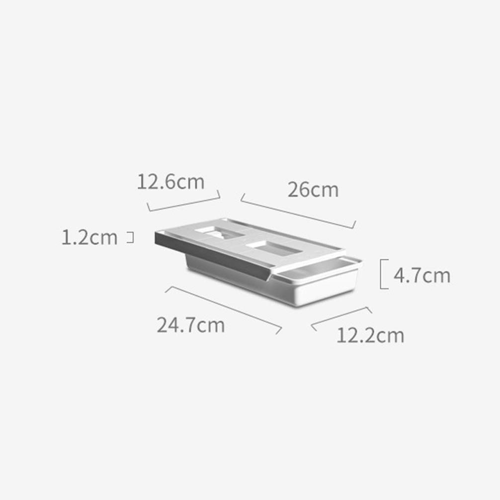 DOITOOL Under Desk Storage Drawer - Hidden Pencil Tray Organizer with Cover, White Mini Office Desk Drawer for Stationery, Laptop Accessories & Supplies | Perfect for Home Office, Study Desk & Workspace Organization