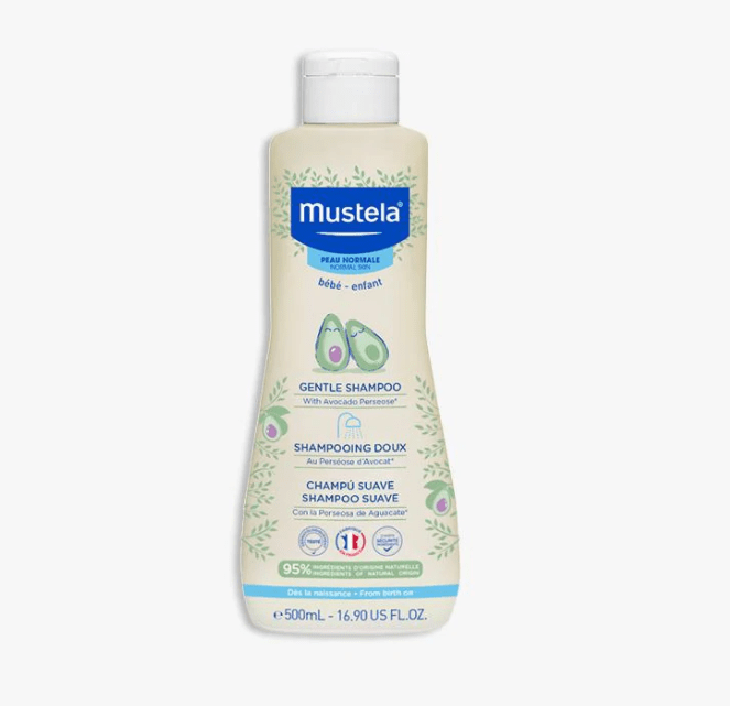 Mustela Gentle Shampoo for Normal Skin - 16.9 fl oz (500ml) | Tear-Free Baby Shampoo with Natural Ingredients | Perfect for Daily Bath Time & Sensitive Scalp Care