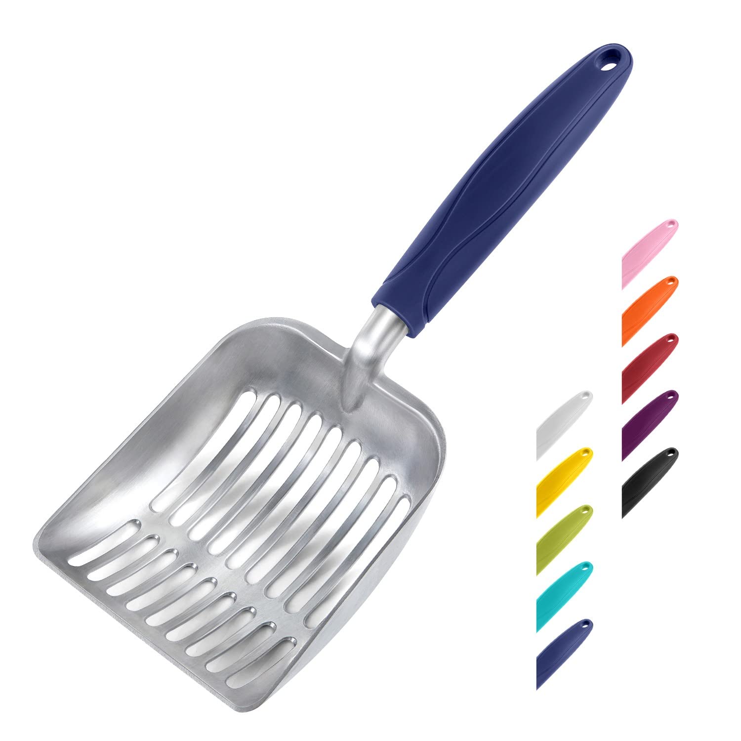 Premium WePet Cat Litter Scoop - Durable Aluminum Alloy Sifter with Long Handle & Deep Shovel Design | Heavy Duty Metal Poop Scooper for Easy Litter Box Cleaning | Perfect for Kittens & Adult Cats | Ideal for Home, Apartment & Pet Care Use
