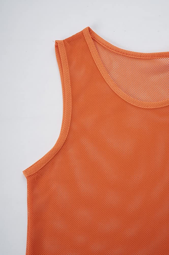 12 Pack Numbered Soccer Training Bibs (1-12) - Reversible Pinnies for Kids, Youth & Adults - Perfect for Basketball, Soccer & Team Sports Practice