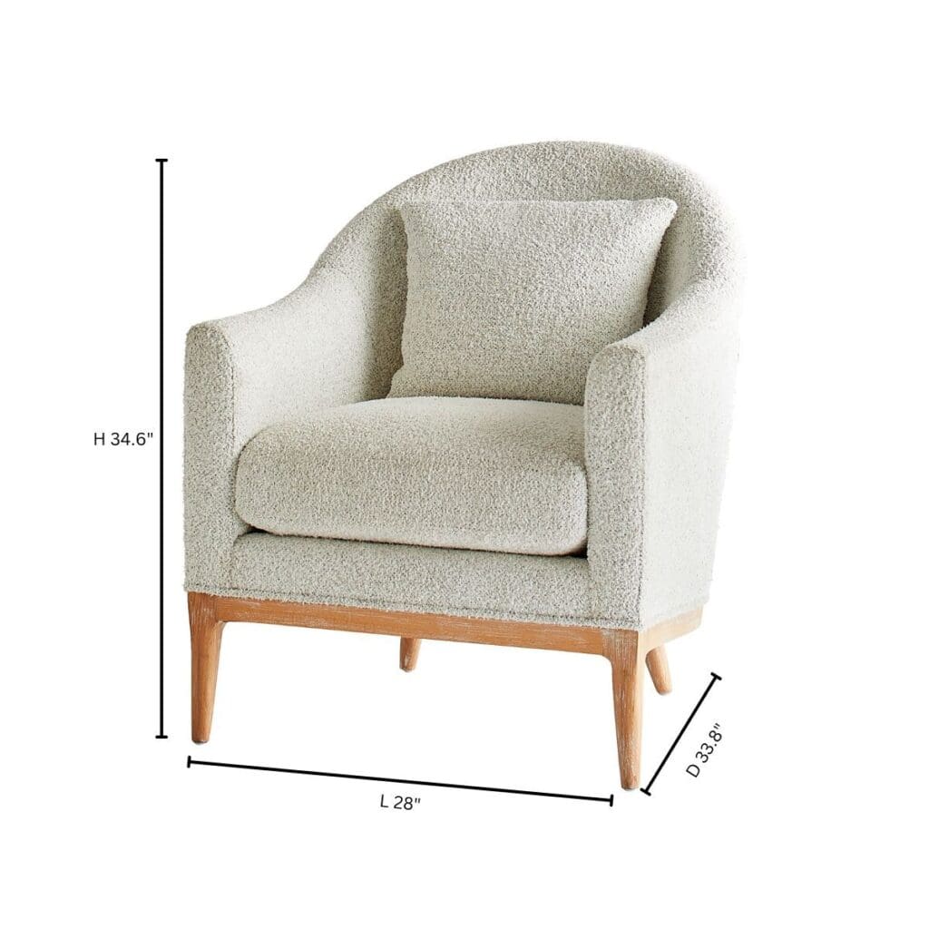 Cyan Design 11399 Kendra Chair - Modern White Upholstered Accent Chair for Living Room, Bedroom & Office - Stylish Home Decor Furniture for Comfortable Seating