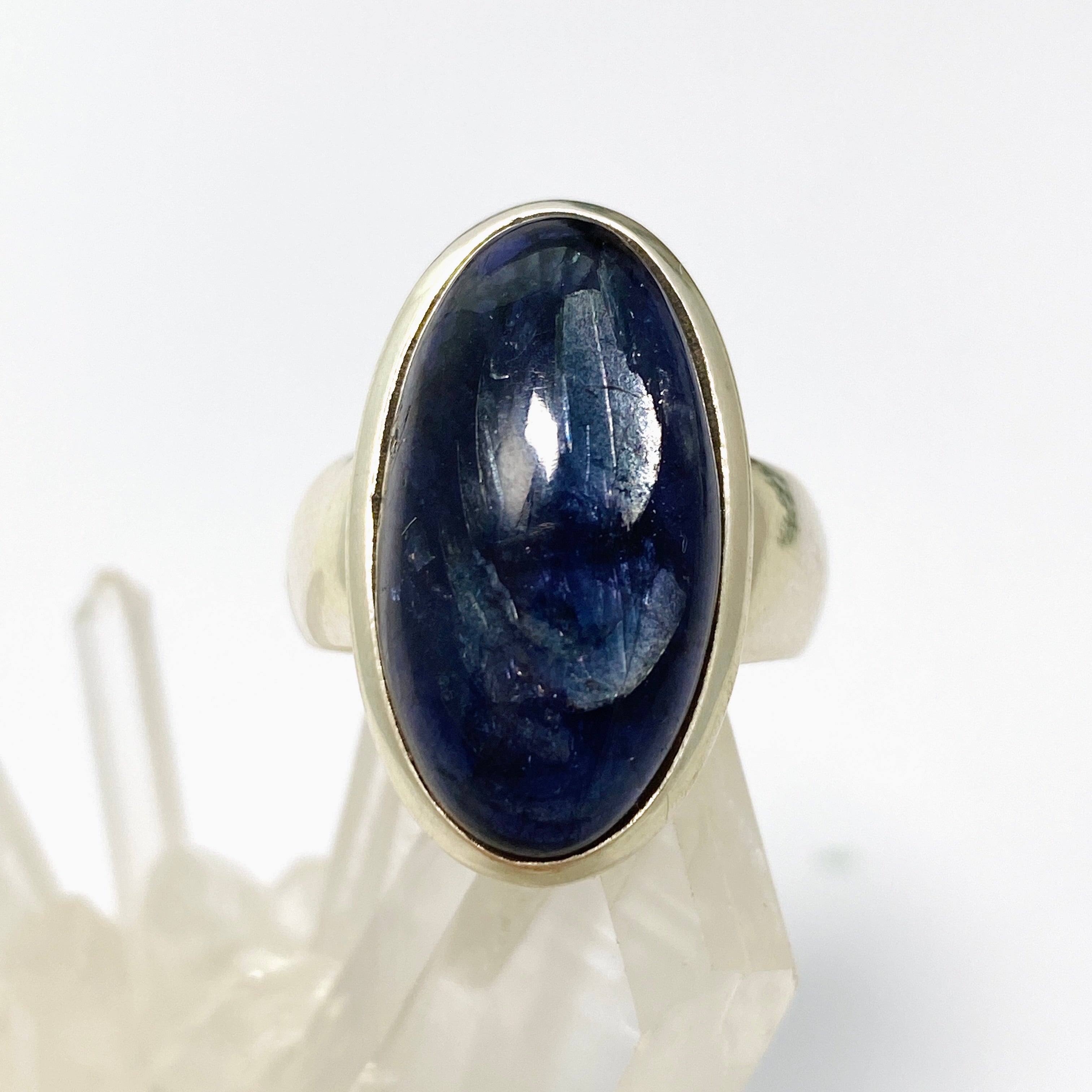 Iolite Oval Cabochon Ring Size 7 - Elegant Purple Gemstone Jewelry for Women, Perfect for Weddings, Parties & Everyday Wear