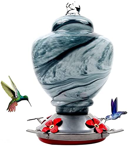 Glass Hummingbird Feeder - Colorful Hanging Bird Food Container for Outdoor Garden Decoration | Durable Pet Supplies for Attracting Wild Birds | Perfect for Backyards, Patios & Nature Lovers