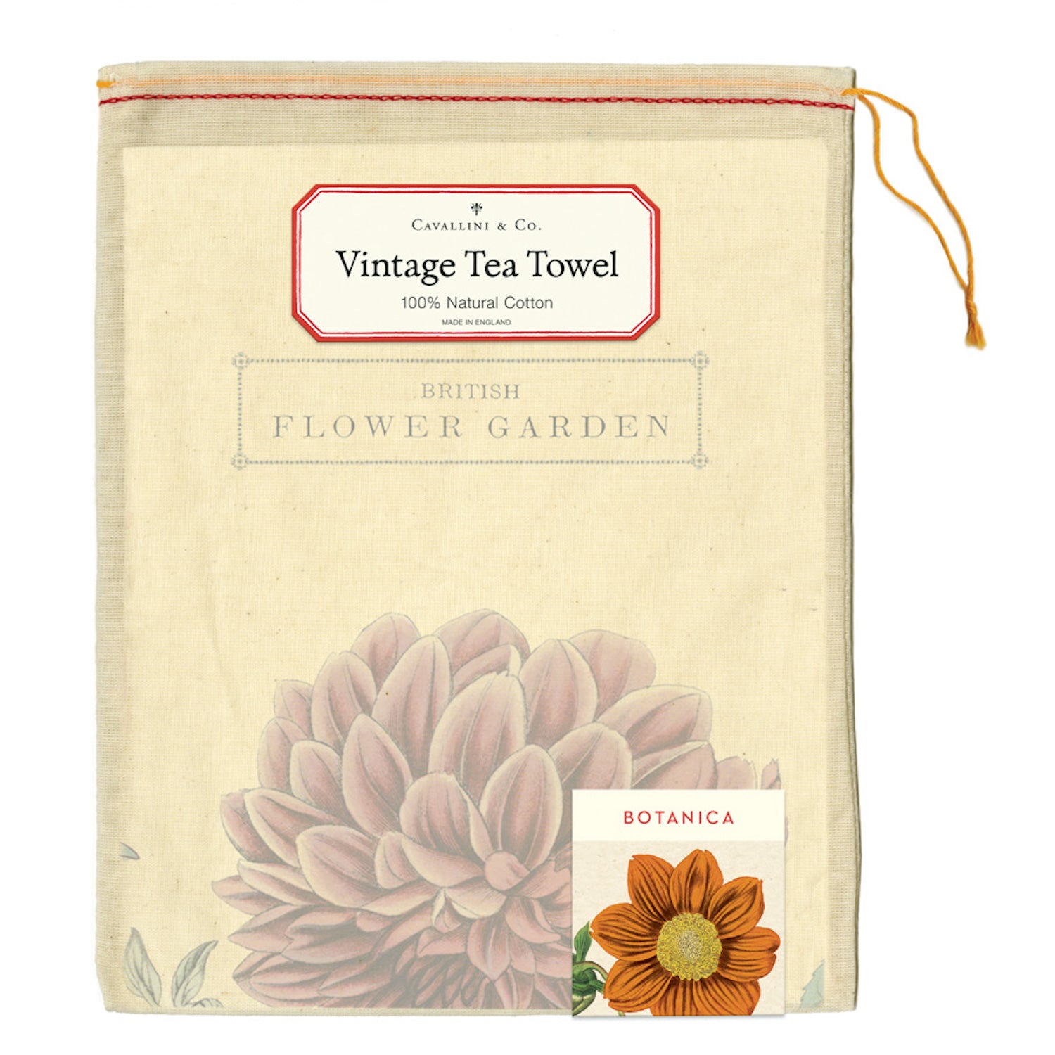 Organic Cotton Botanica Tea Towel Set of 2 - Floral Printed Kitchen Towels for Drying Dishes & Decor - Eco-Friendly Home & Kitchen Essentials