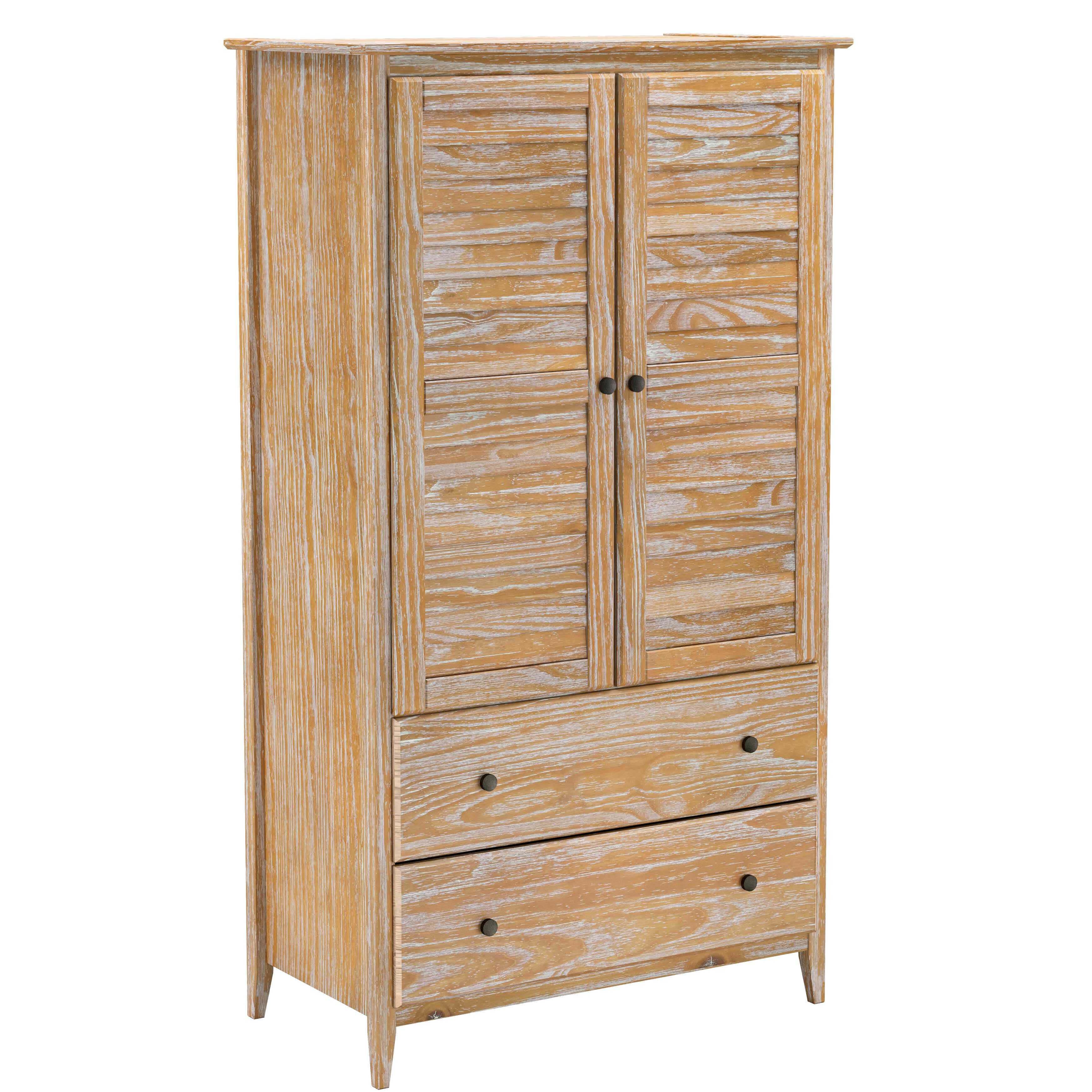 Greenport 2 Door Wardrobe Closet - Spacious Storage for Bedroom, Closet Organizer with Hanging Rod & Shelves - Perfect for Home, Apartment, Dorm Room Organization