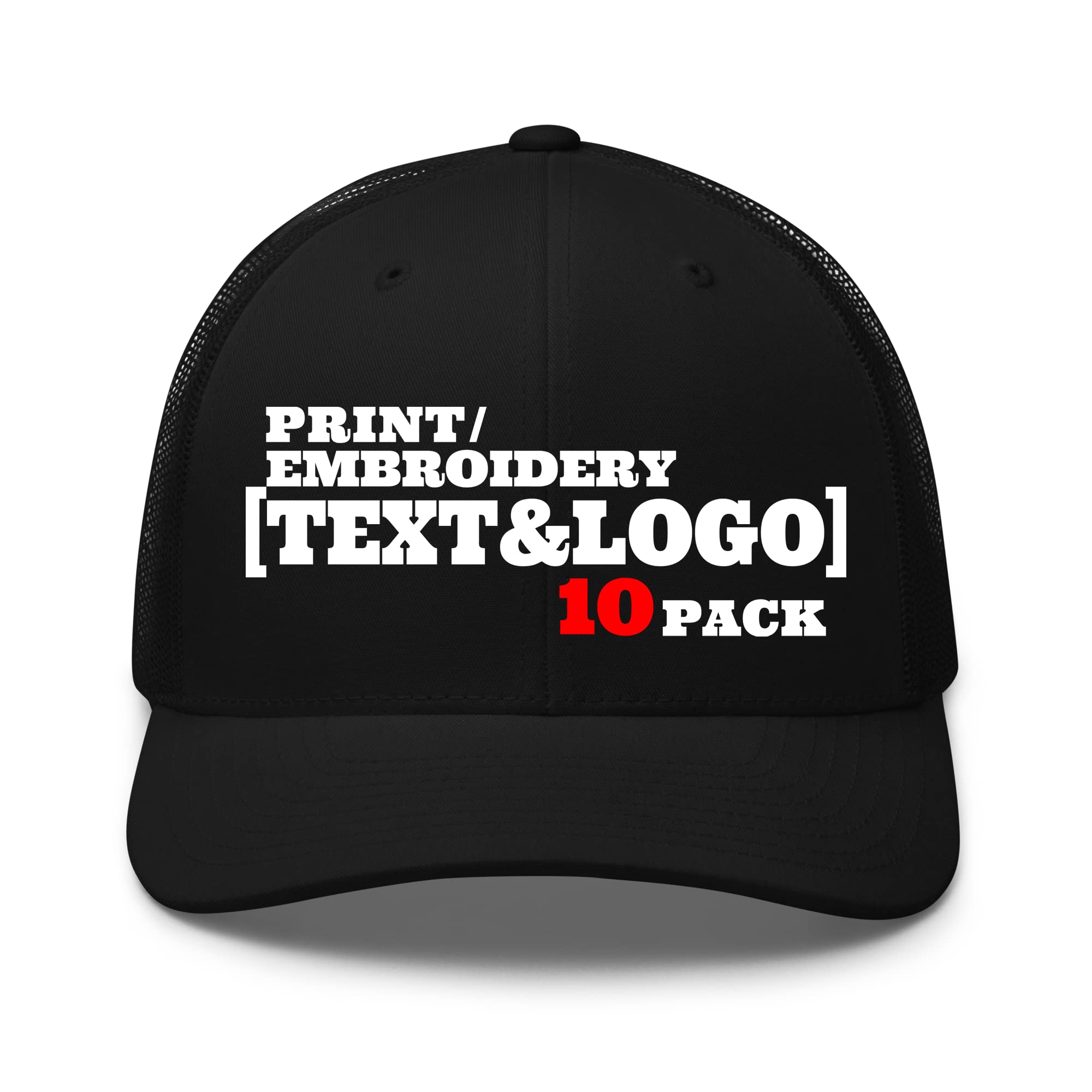 Pranboo® 10 Pack Custom Snapback Trucker Hats - Bulk Wholesale Dad Caps with Embroidery & Logo Printing for Sports, Events, and Team Branding