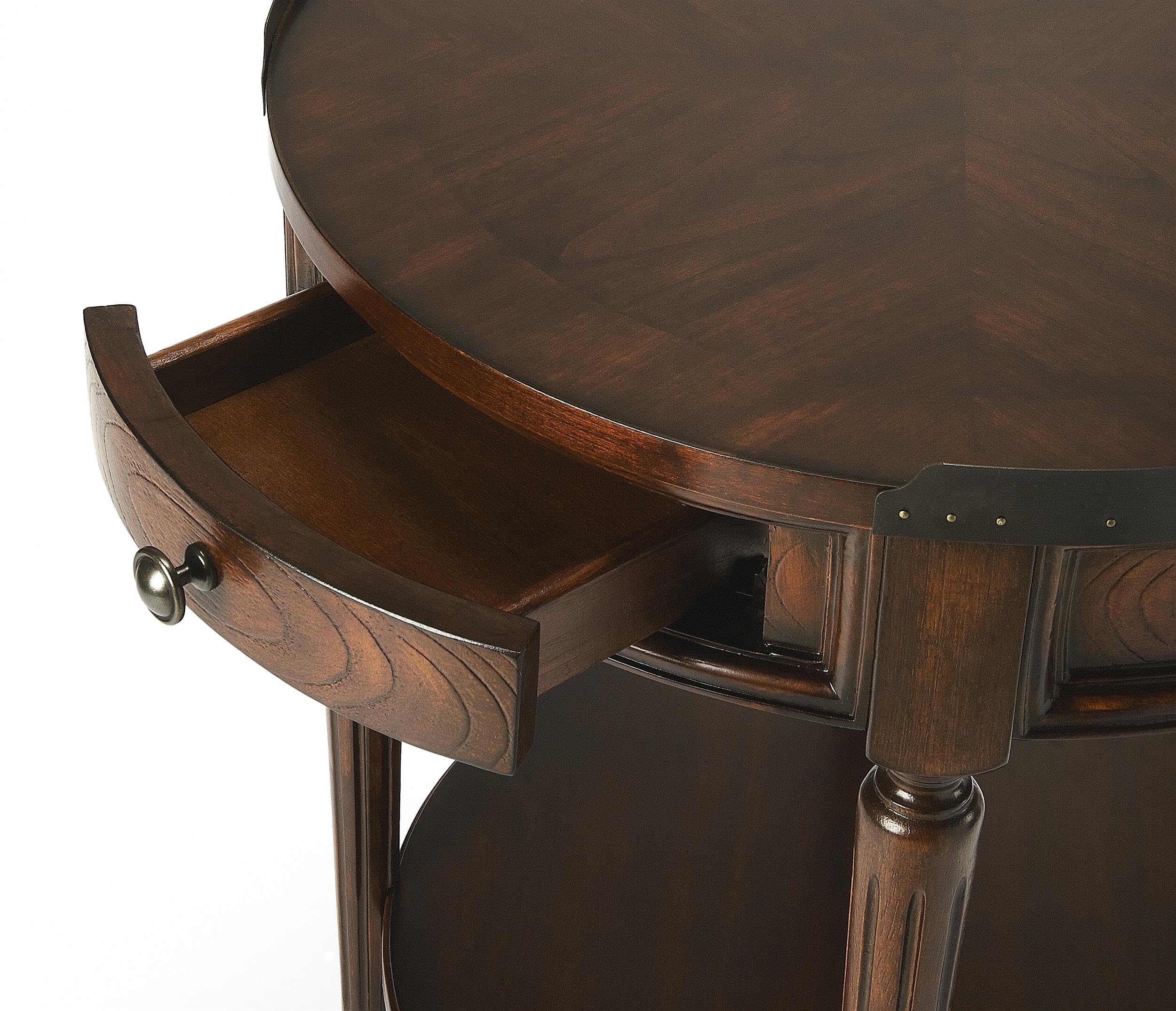 Butler Specialty Transitional Round Accent Table - Plantation Cherry Finish - Perfect for Living Room, Bedroom, or Office Decor