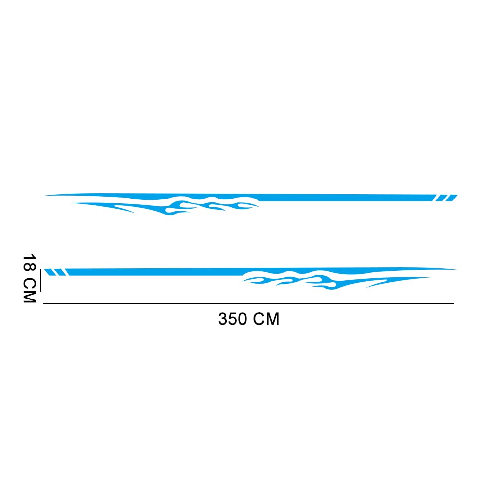 SEADEAR 2-Pack Yellow Racing Stripe Vinyl Decals for Car Side Skirt - High-Quality Waterproof Car Stickers for Sports Cars, Sedans & Trucks - Easy to Apply & Remove for Custom Vehicle Styling