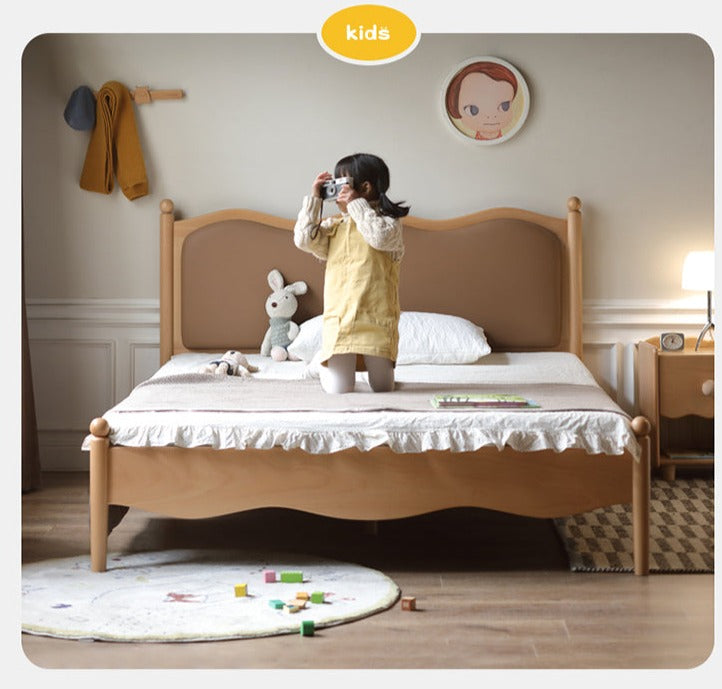 Solid Oak & Beech Wood Children's Bed - Princess Style for Girls & Classic Design for Boys | Durable Kids Bedroom Furniture for Playtime & Sweet Dreams