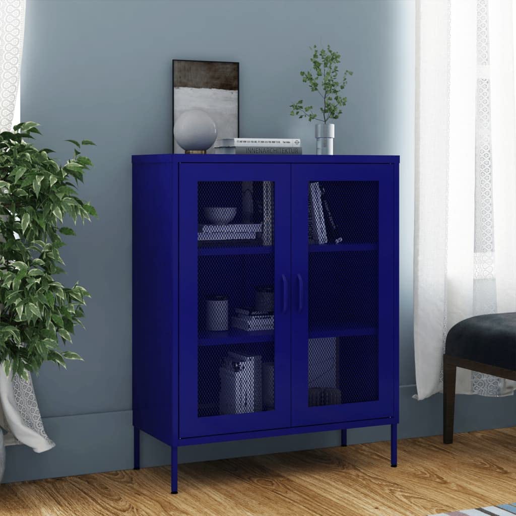Navy Blue Steel Storage Cabinet - 31.5