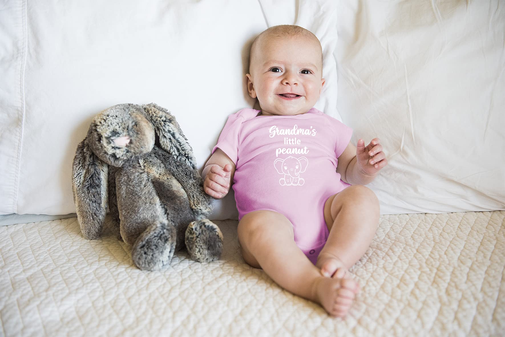 Grandma's Little Peanut - Cute Funny Baby Bodysuit for Newborn Boys | Soft Cotton Romper Onesie for Infants 0-12 Months | Perfect for Family Photos, Playtime & Everyday Wear