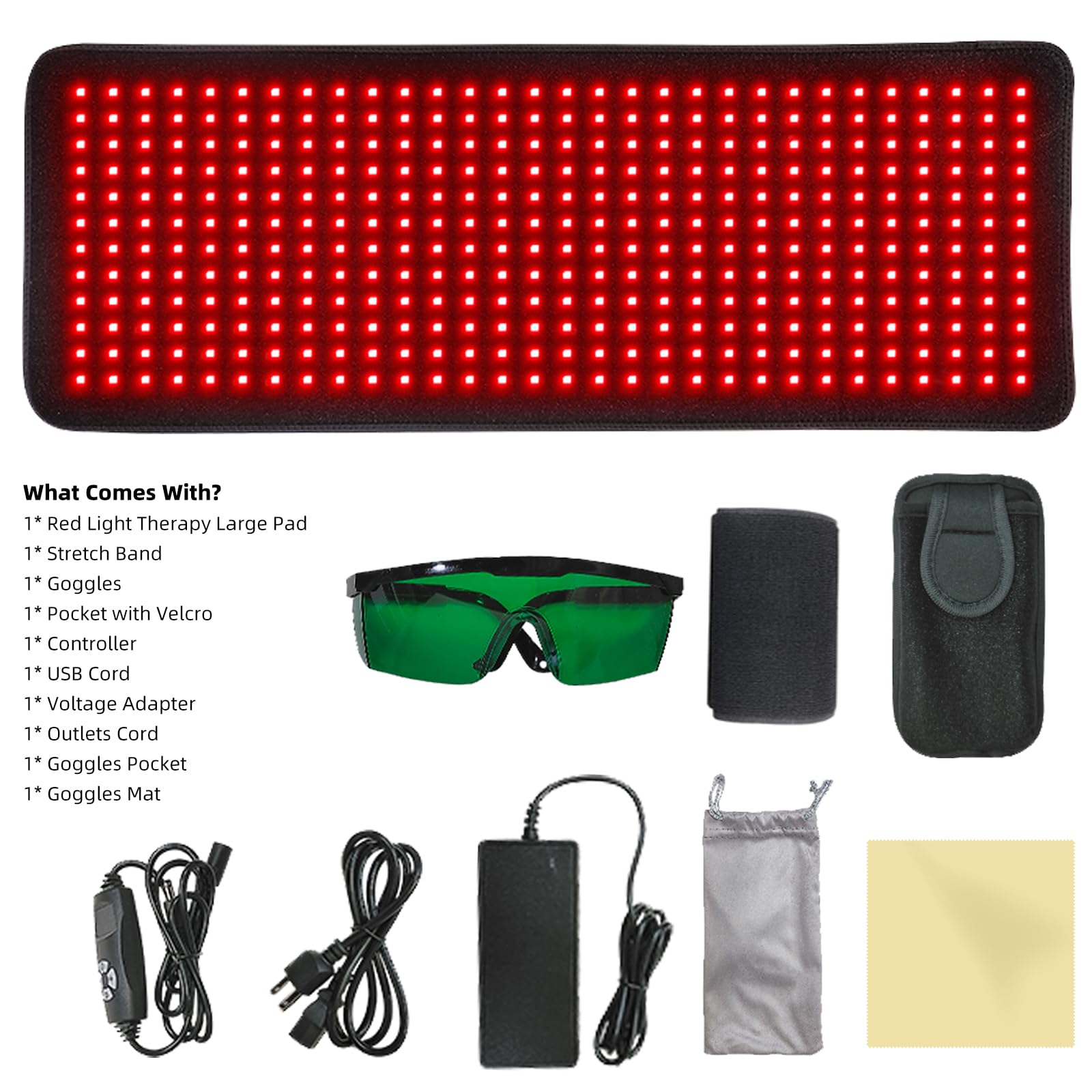 Red Light Therapy Wrap Pad - 360 LED Infrared Light Therapy for Body Pain Relief, Muscle Recovery & Inflammation Reduction | Full Body Treatment for Home Use, Athletes & Chronic Pain Sufferers