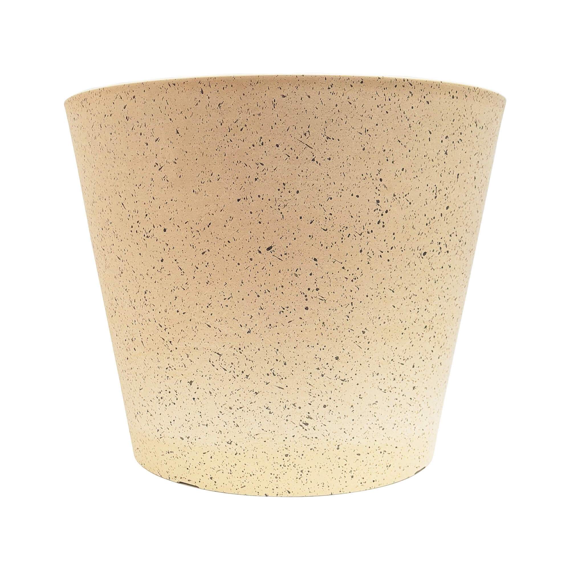 40cm White & Cream Imitation Stone Plant Pot - Perfect for Indoor & Outdoor Garden Decor, Home & Office Planters