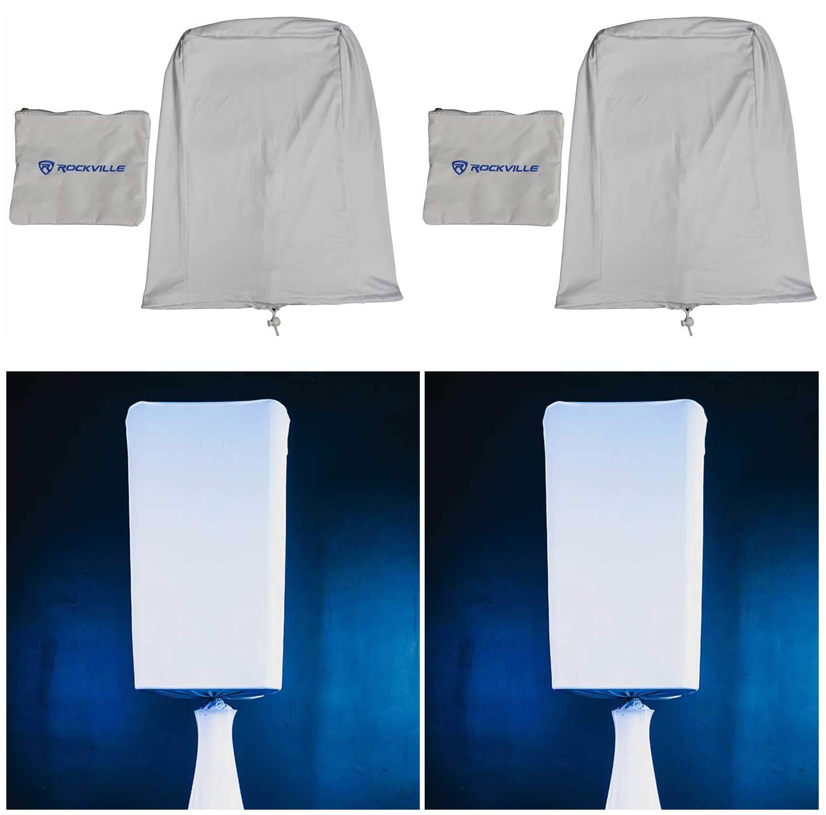 Rockville RSC128W White 12 Inch PA DJ Speaker Cover - Durable Scrims for Wedding, Church, Club Events - Perfect for Outdoor & Indoor Sound System Protection