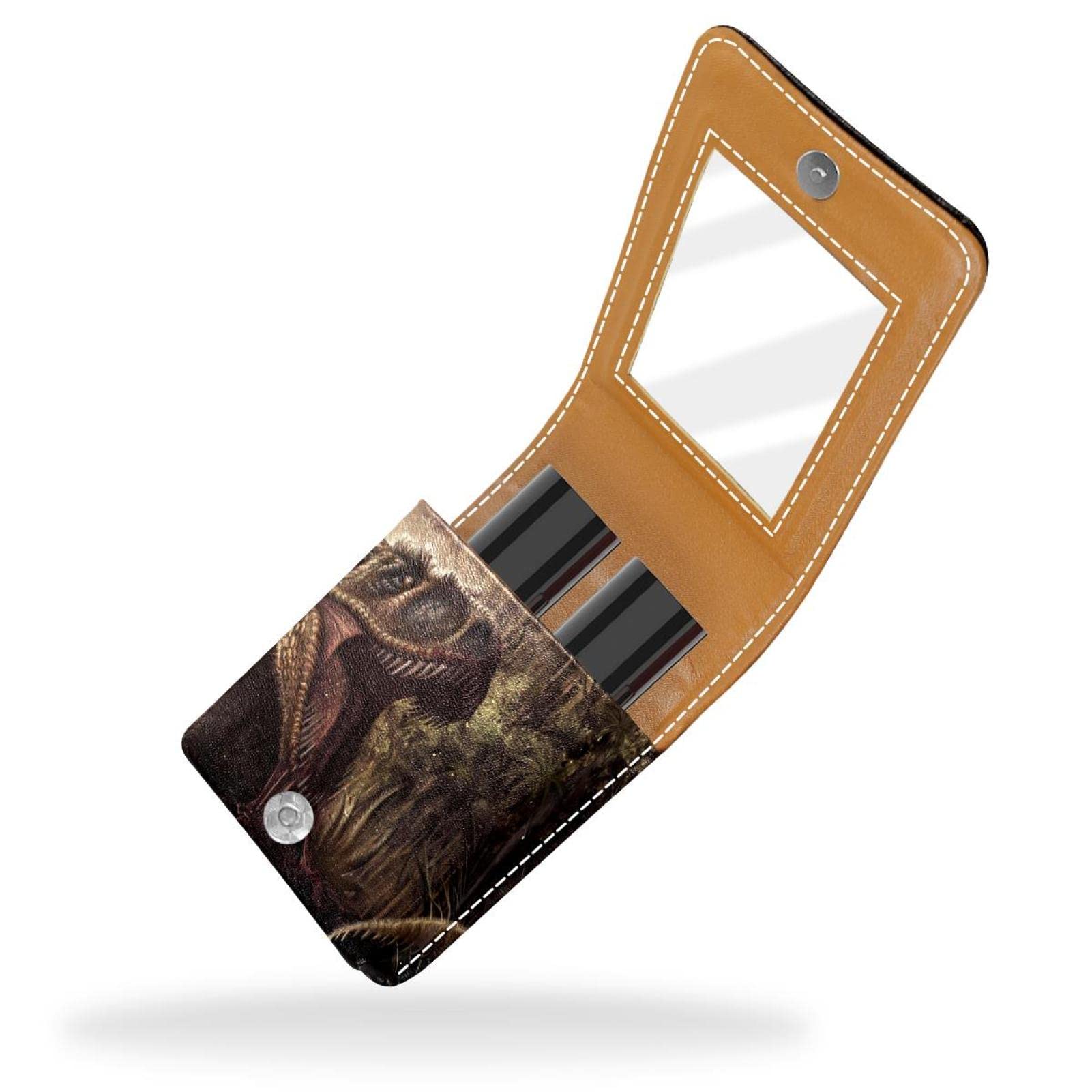 Personalized Dinosaur Lipstick Case - Portable Makeup Bag & Cosmetic Pouch Organizer with Ancient Danger Animal Design - Perfect for Travel, Daily Use, and Gift Giving