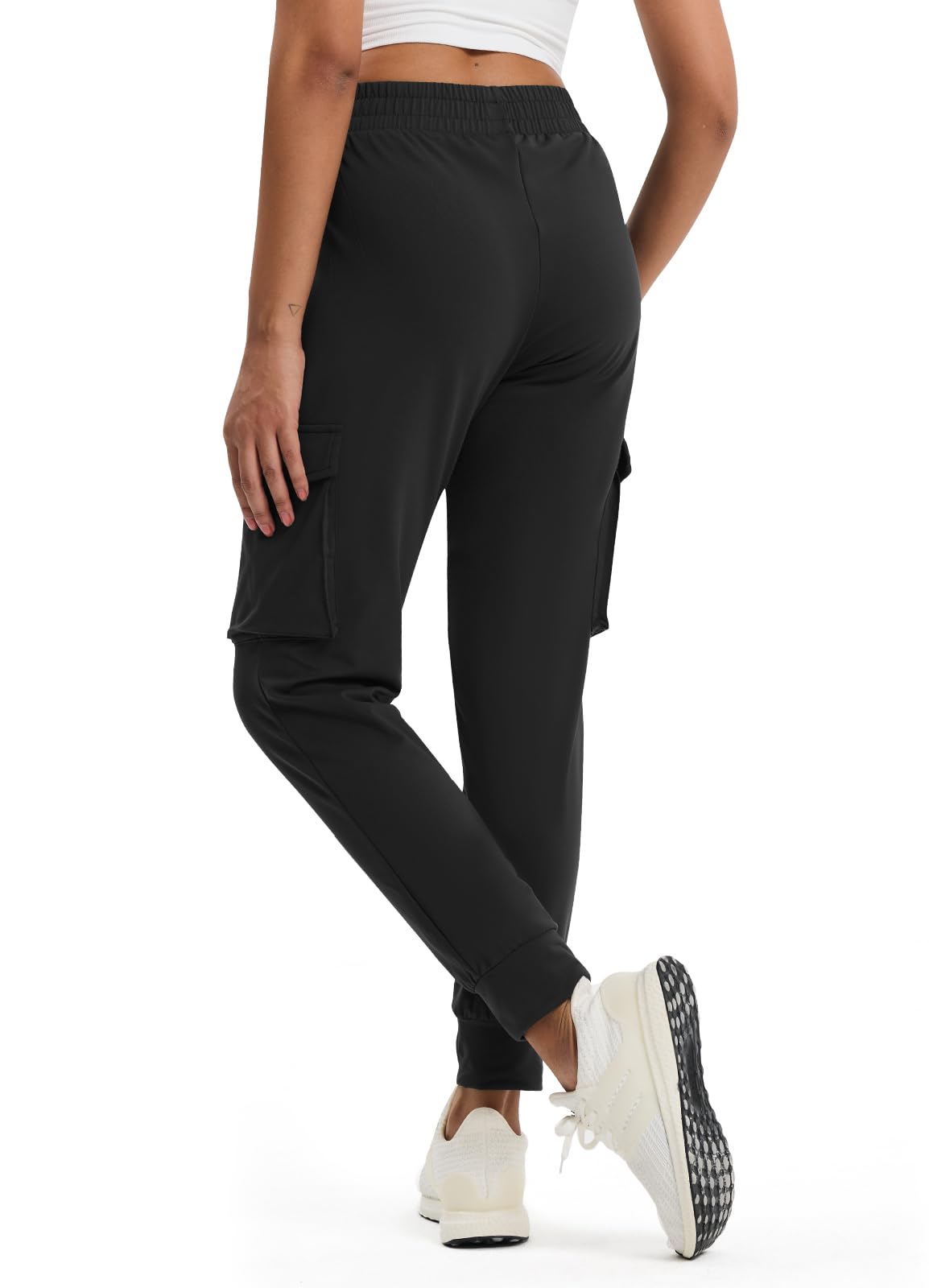 Women's Fleece Lined Cargo Joggers - Water Resistant Winter Hiking Pants, Warm Sweatpants for Snow Running & Outdoor Activities | Perfect for Hiking, Camping, and Cold Weather Workouts
