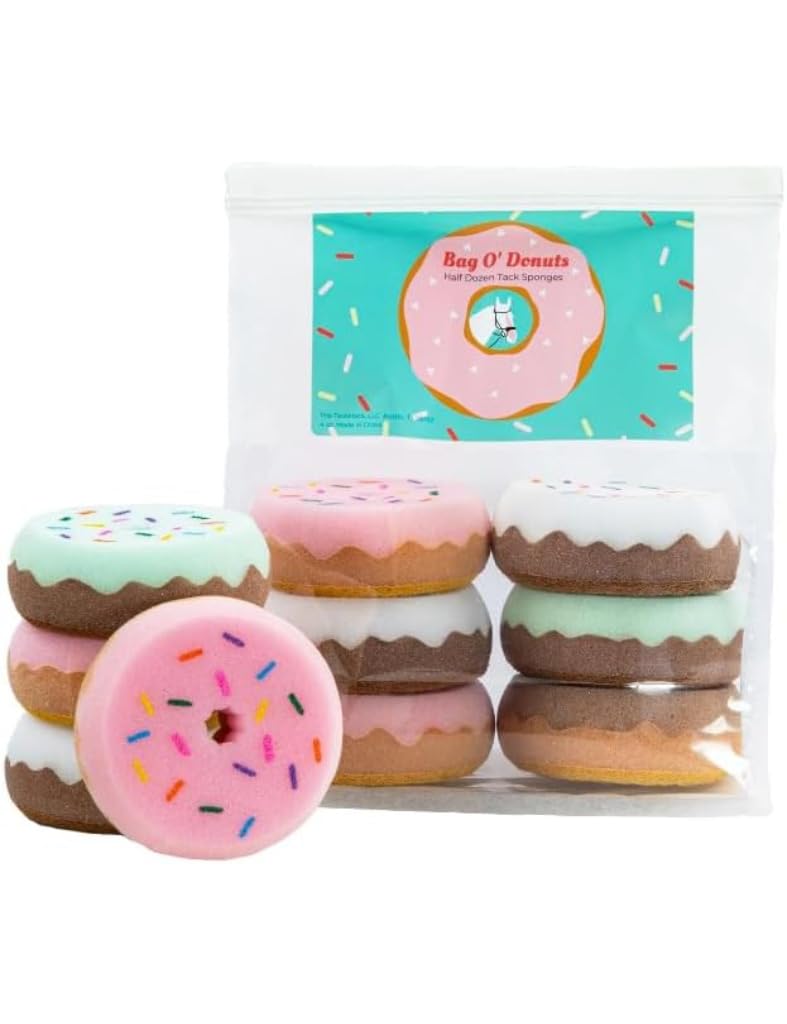TackHack Half Dozen Donut Tack Sponges for Horse Tack Cleaning | Durable Multi-Purpose Sponges for Saddle, Bridle & Leather Care | Perfect for Stable, Barn & Equestrian Use